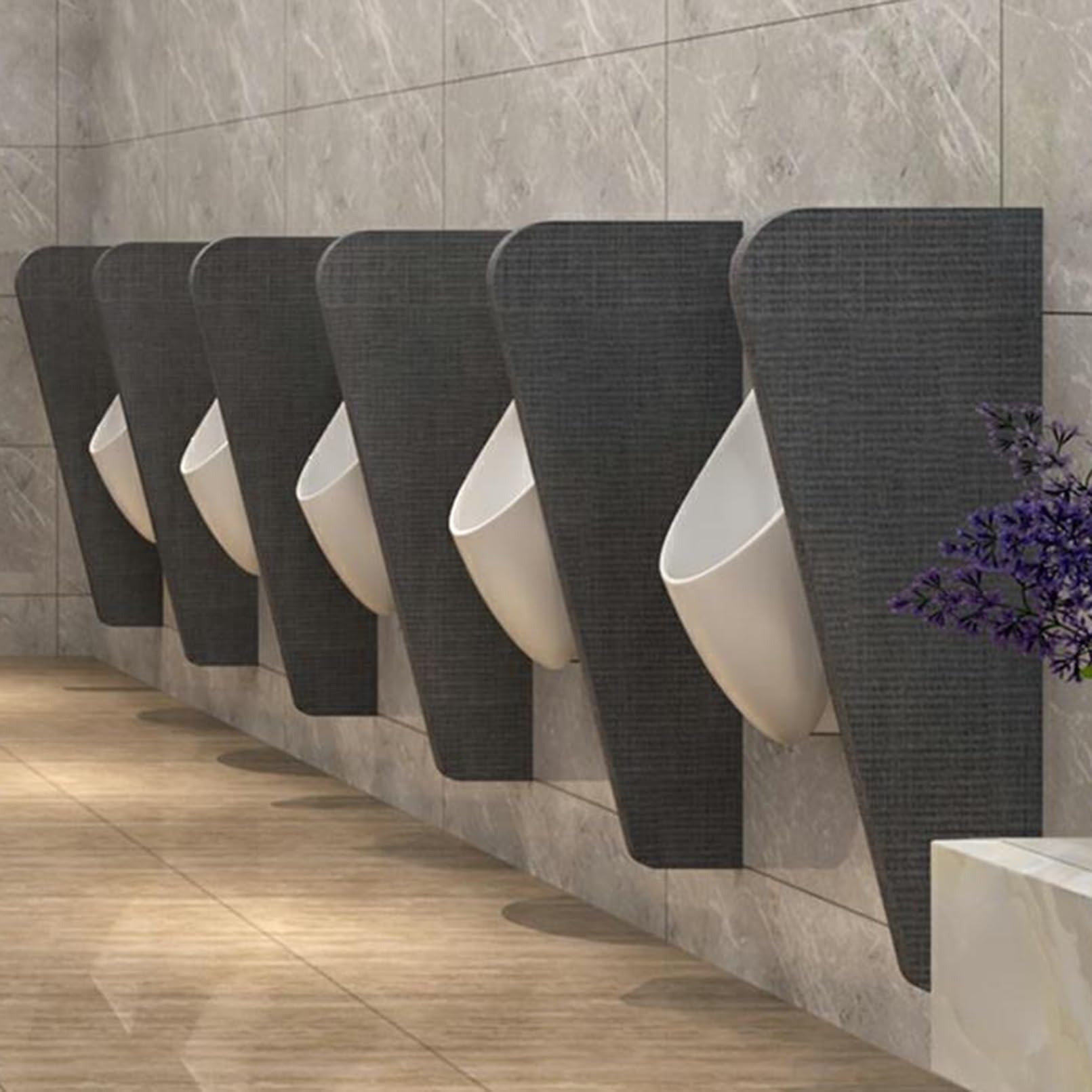 Wall-Mounted Urinal Privacy Screen - Decorative Toilet Partition & Bathroom Divider Panel for Men (2-Pack) - Ideal for Public Restrooms, Hotels, and Commercial Spaces