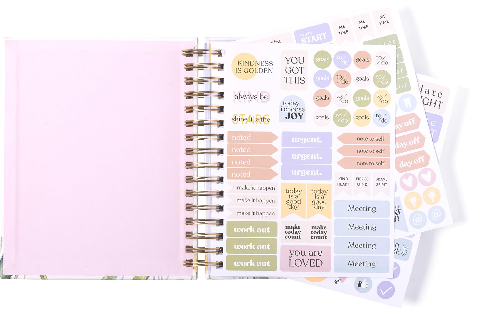 2024-2025 Eccolo Spiral Planner - 18-Month Weekly & Monthly Agenda with Floral Design, Stickers & Inspirational Quotes (7.75