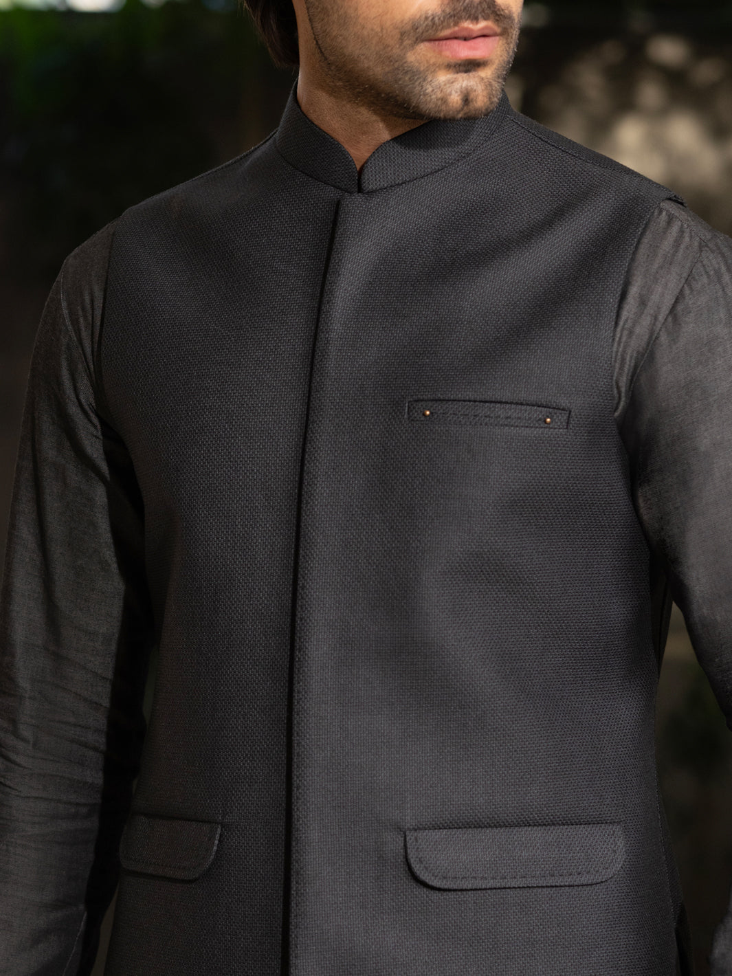 Stylish Blended Dark Grey Waistcoat for Men - Slim Fit Formal Vest - Perfect for Office Wear, Business Meetings & Wedding Attire