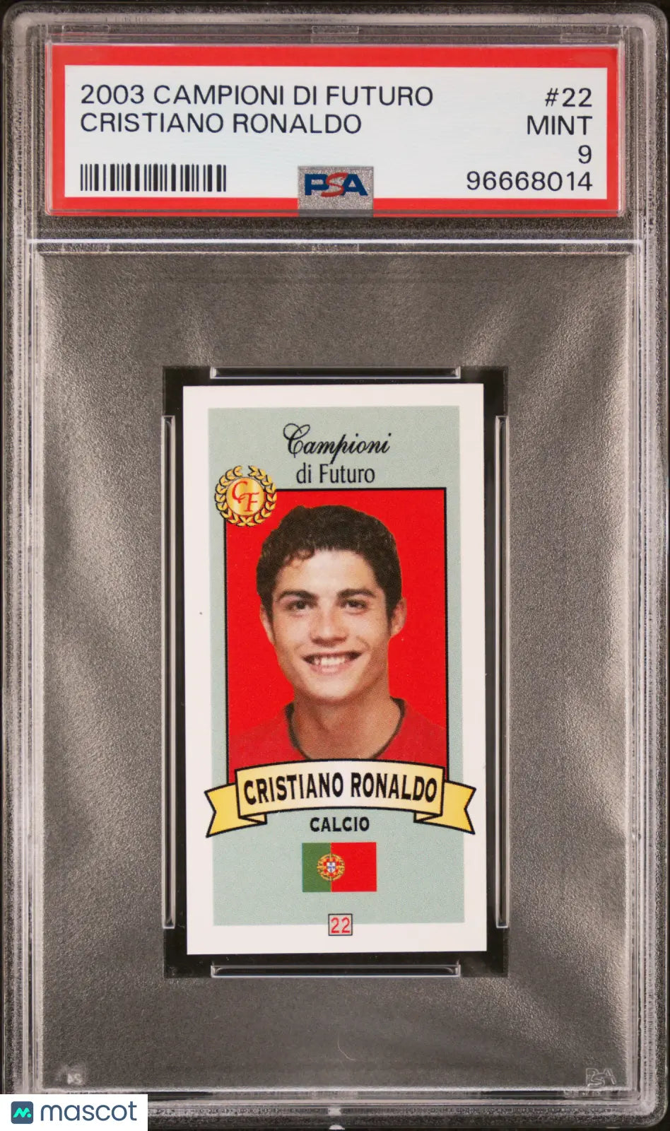 2003 Campioni DI Futuro Cristiano Ronaldo #22 PSA 9 Graded Soccer Card - Rare Collectible for Sports Memorabilia Fans & Soccer Card Collectors - Perfect for Display, Investment, and Trading