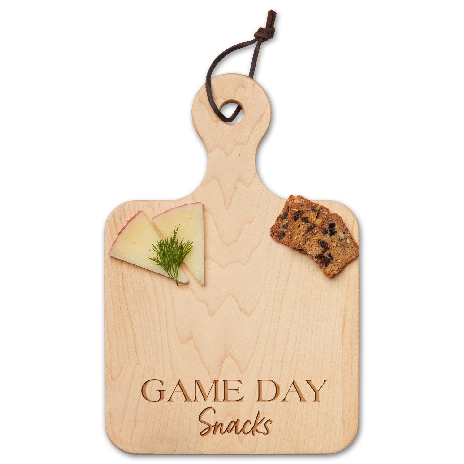 Premium Artisan Maple Wood Paddle Board - Perfect for Game Day Snacks, Charcuterie & Cheese Serving Tray (12
