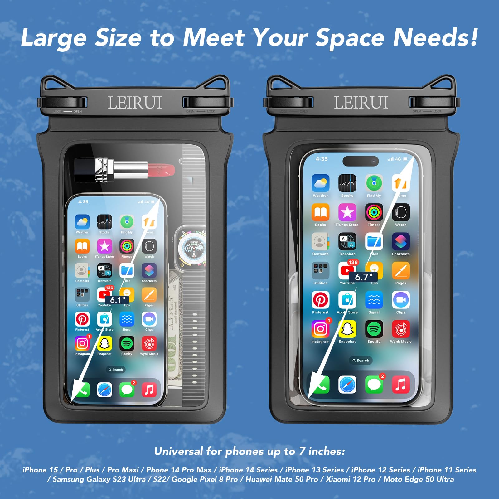 2 Pack Waterproof Phone Pouch Case - 7