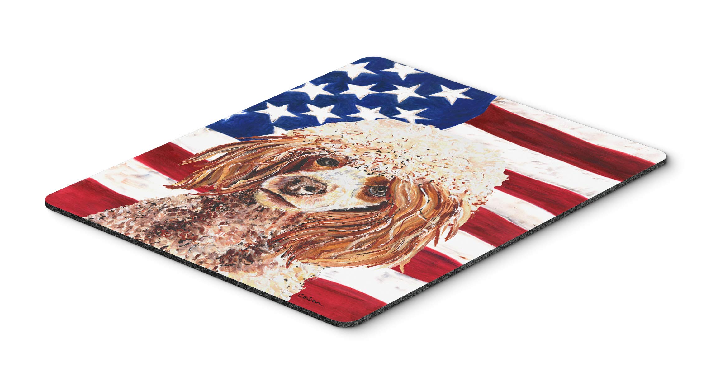 Red Miniature Poodle with American Flag USA Mouse Pad - Non-Slip Large Mouse Mat for Home Office, Gaming & Computers | Washable Desk Pad for Laptop & PC | Perfect for Work, Study & Online Meetings