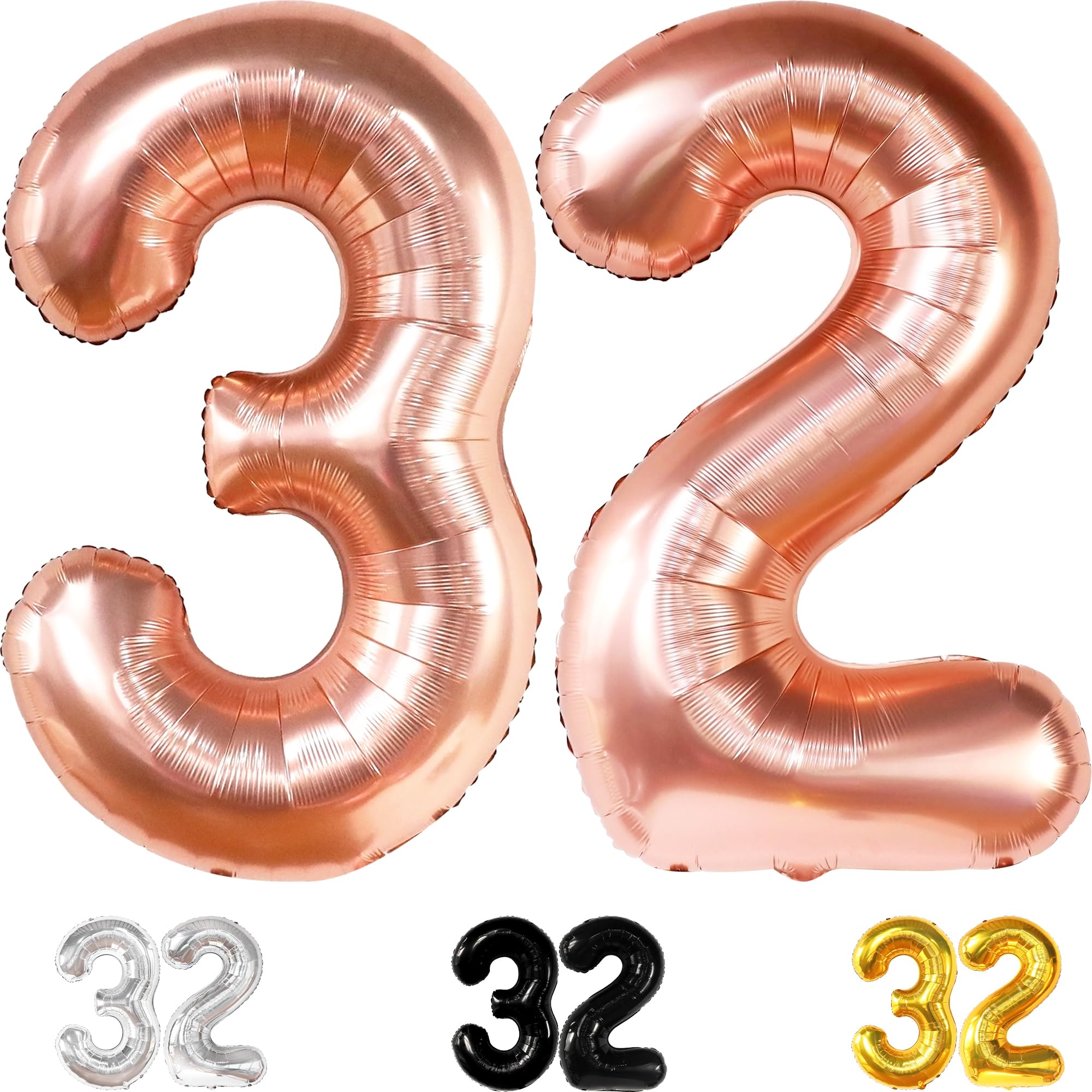 KatchOn 40 Inch Rose Gold 32 Balloon Numbers - Large Foil Birthday Balloons for Women's 32nd Birthday Party Decorations | Perfect for Milestone Celebrations, Photo Backdrops & Surprise Decor