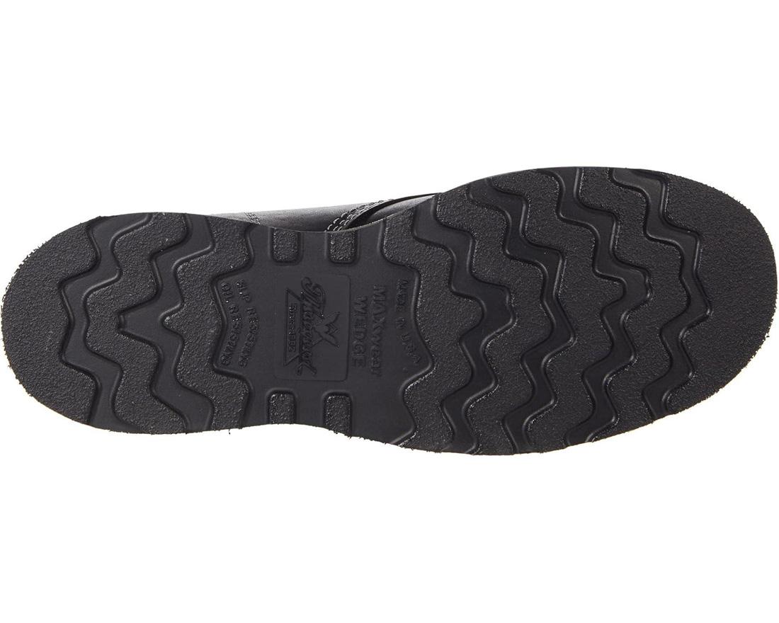 Midnight Series 6 Moc Toe Boots for Men - Black Leather Work Boots with Slip-Resistant Sole | Perfect for Construction, Hiking & Outdoor Activities