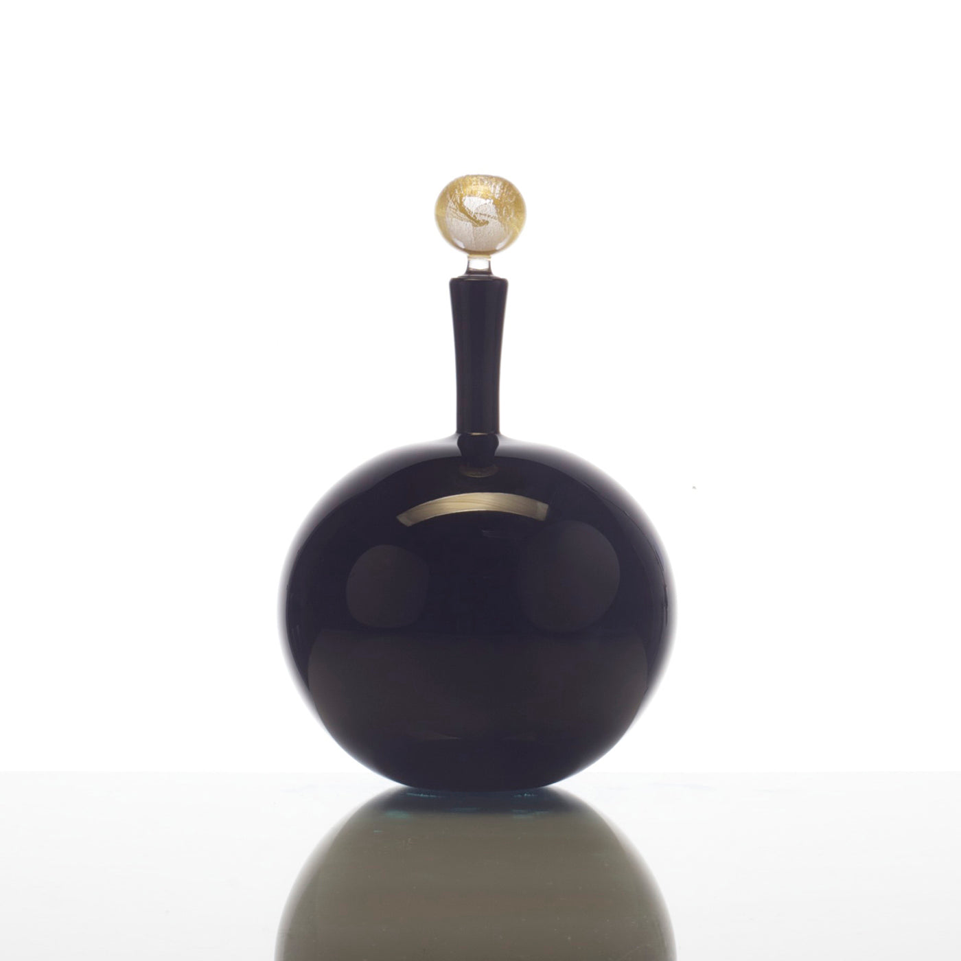 Joe Cariati Carmella Low Round Glass Bottle - Handmade Artisan Decanter for Whiskey, Wine & Cocktails | Perfect for Home Bar, Gift Giving & Entertaining