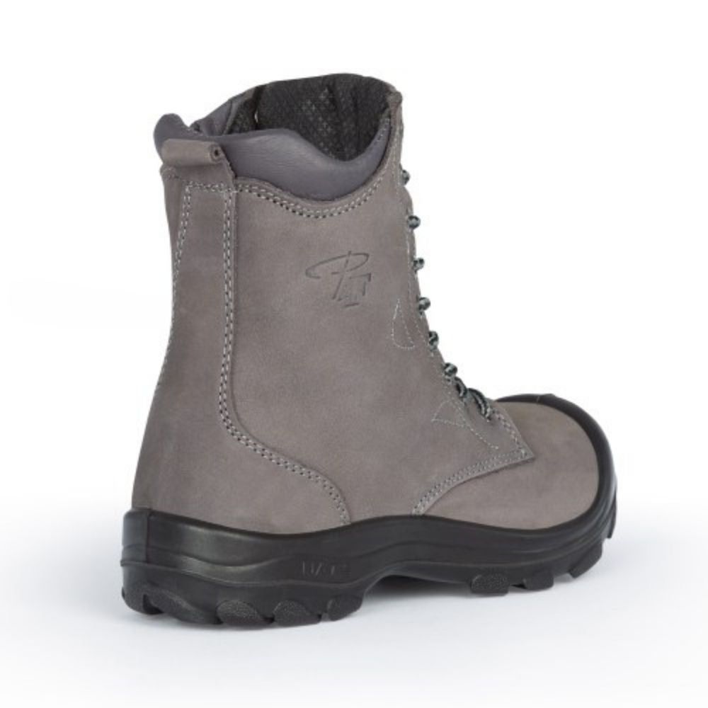 P&F S558 Women's 8 Steel Toe Work Boots with Side Zipper - Comfortable Safety Shoes for Construction, Warehouse & Outdoor Work (Khaki)