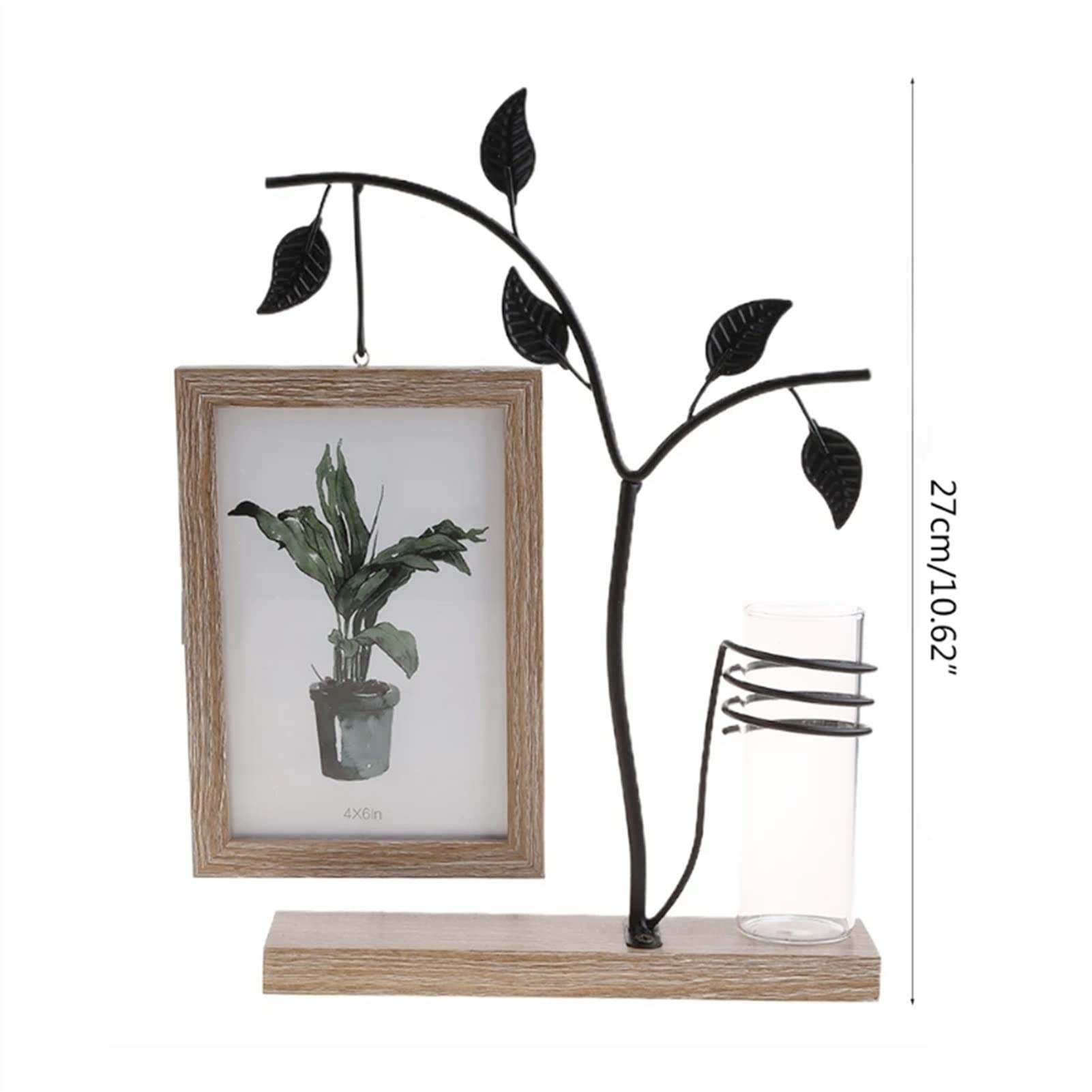 4x6 Vertical Metal Tree Desk Photo Frame with Glass - Elegant Home Decor for Family Pictures | Perfect for Office, Living Room & Bedroom Display