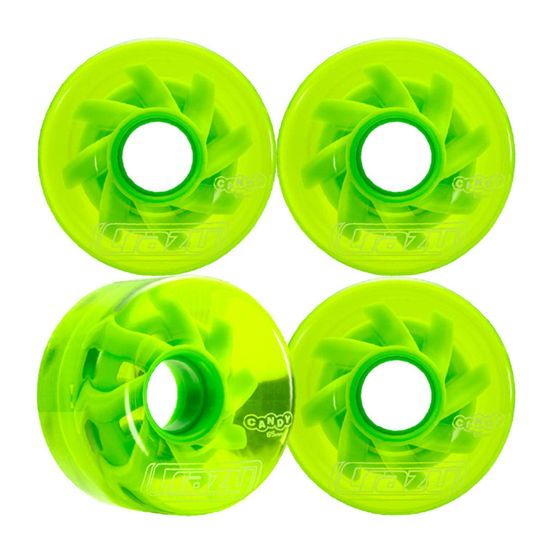 Crazy Wheel 65mm 78a Skateboard Wheels 4-Pack - High Performance Wheels for Cruising, Street Skating & Longboard Riding