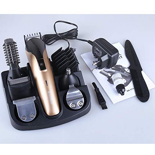 Professional 6-in-1 Rechargeable Electric Hair Clipper for Men - Beard, Nose & Ear Trimmer Kit | Home Grooming & Barber Use