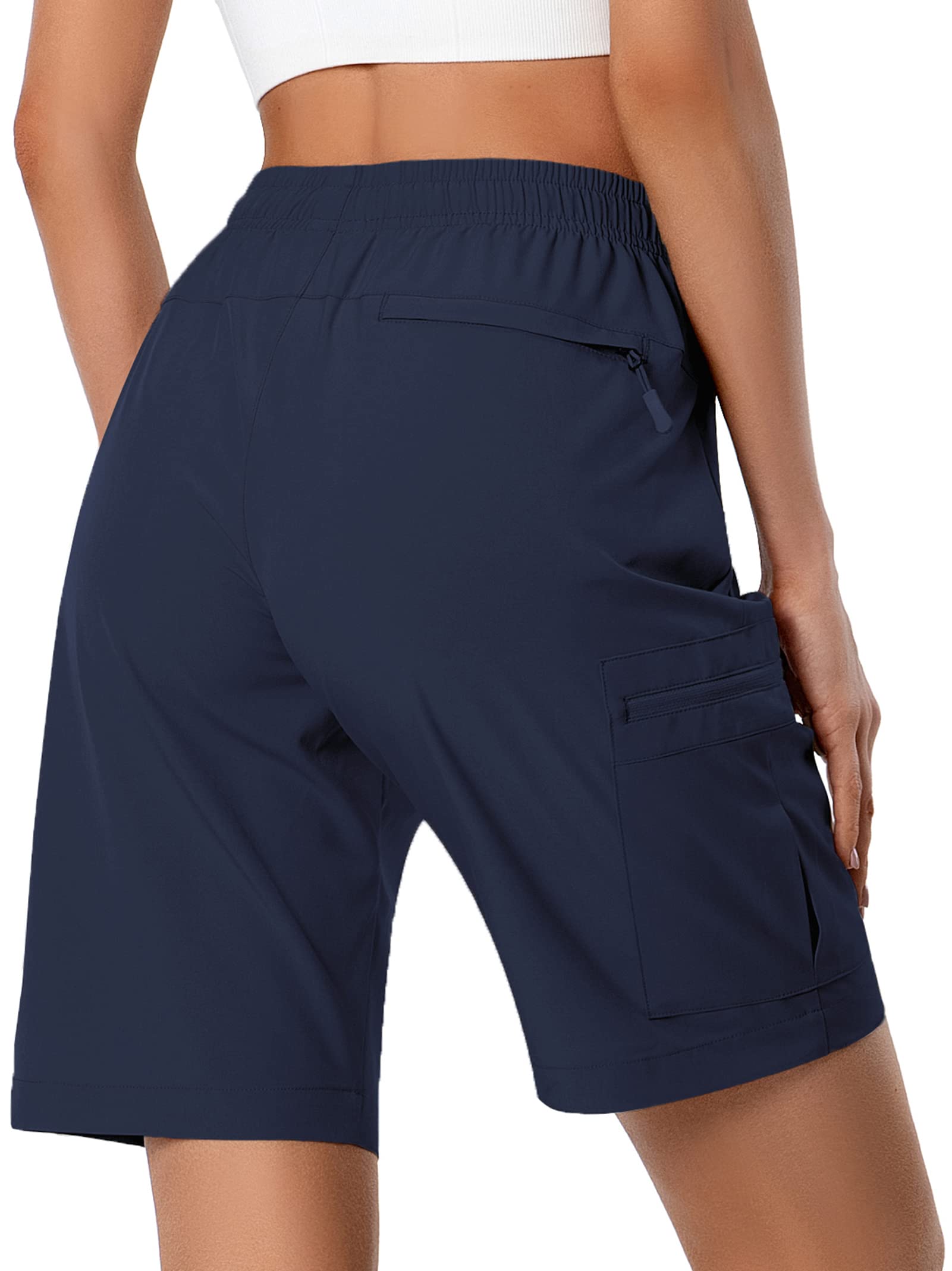 Women's Lightweight Hiking Cargo Shorts - Quick Dry Athletic Shorts for Camping, Travel & Golf with Zipper Pockets | Water Resistant & Breathable | Perfect for Outdoor Adventures, Gym Workouts & Summer Activities