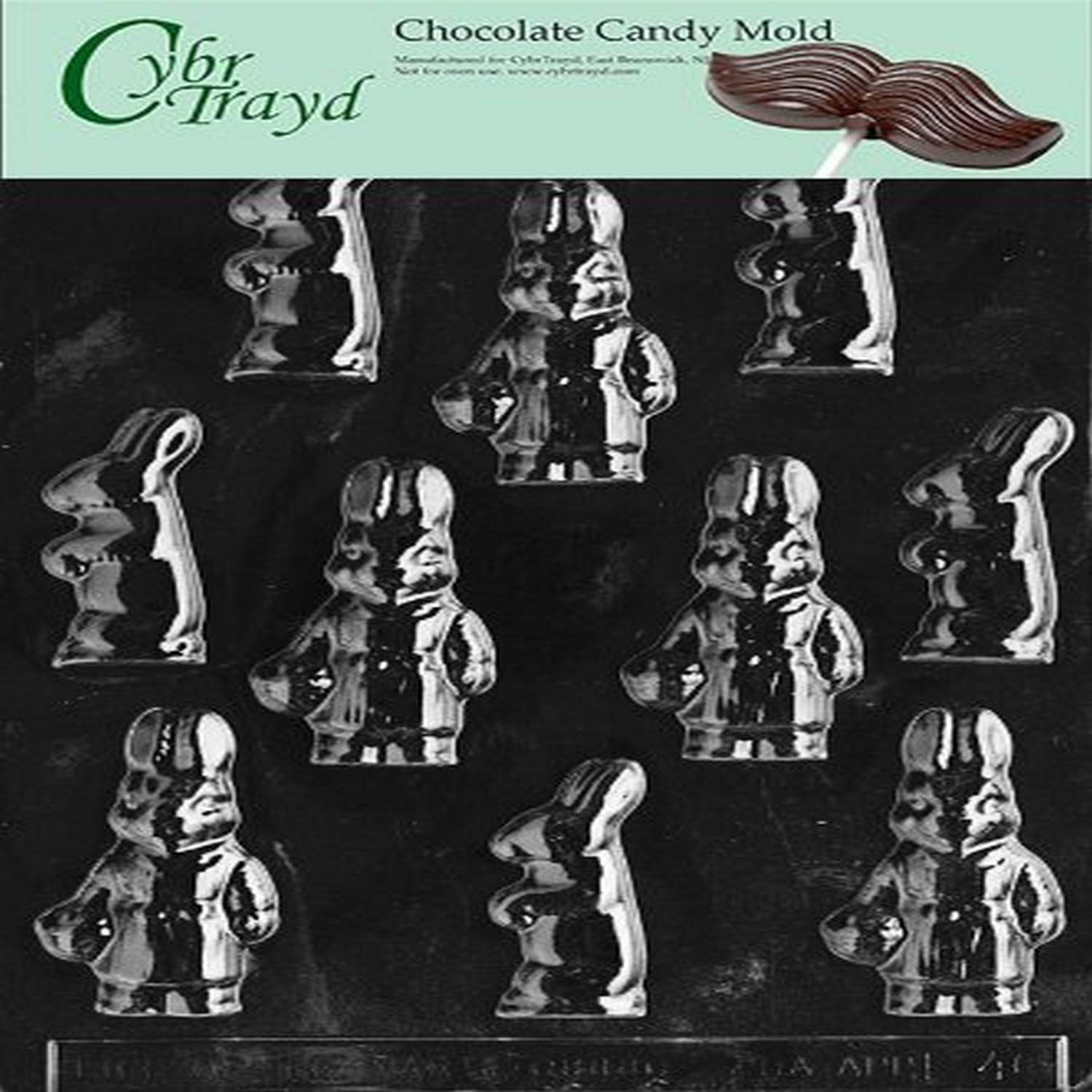 Cybrtrayd Assorted Bunnies Easter Chocolate Candy Mold - DIY Chocolate Making for Easter Decorations, Party Favors & Holiday Treats
