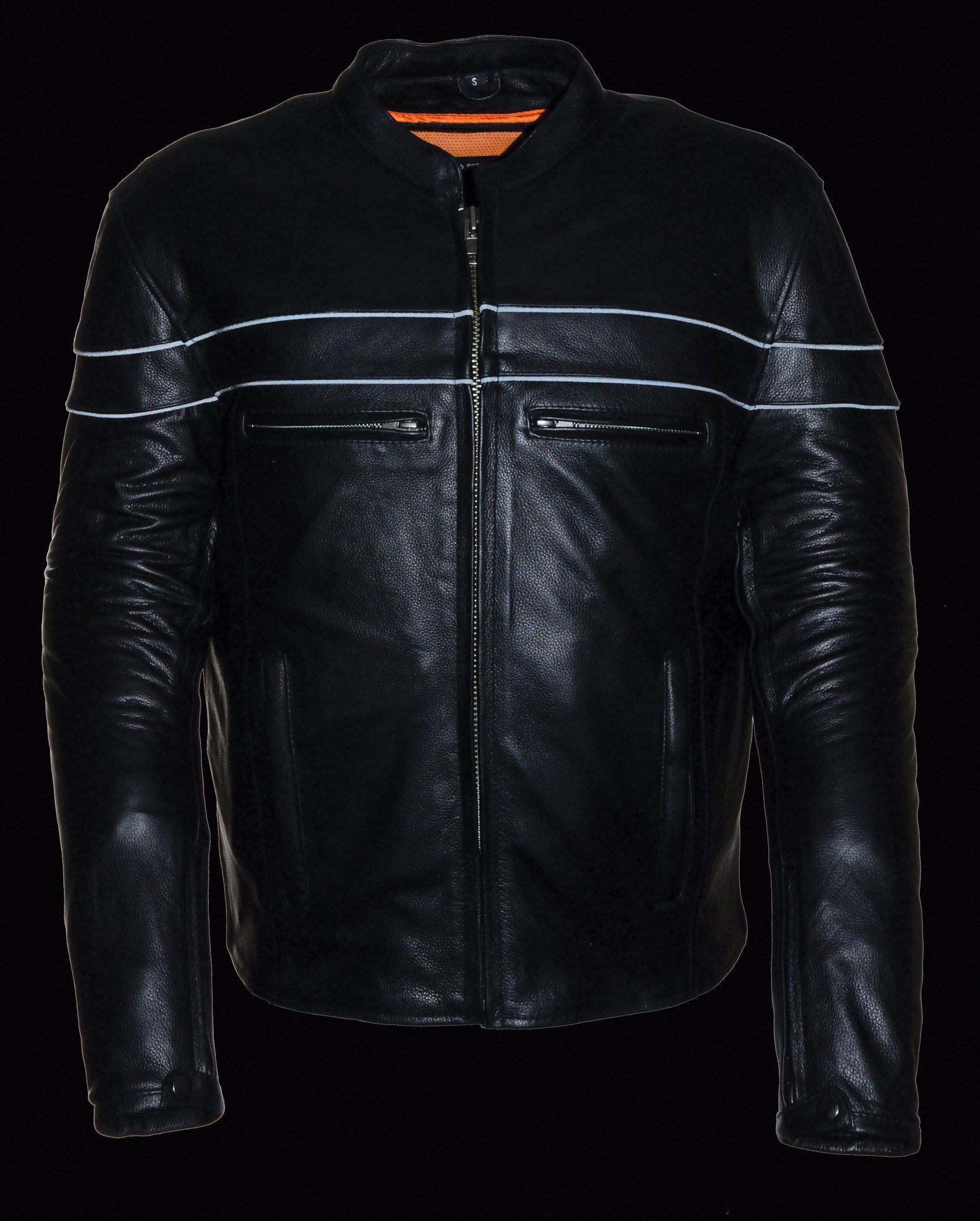 Milwaukee Leather SH1408 Men's Black Vented Motorcycle Jacket - Sporty Crossover Design for Scooter & Bike Riders - Perfect for Urban Commuting & Adventure Riding