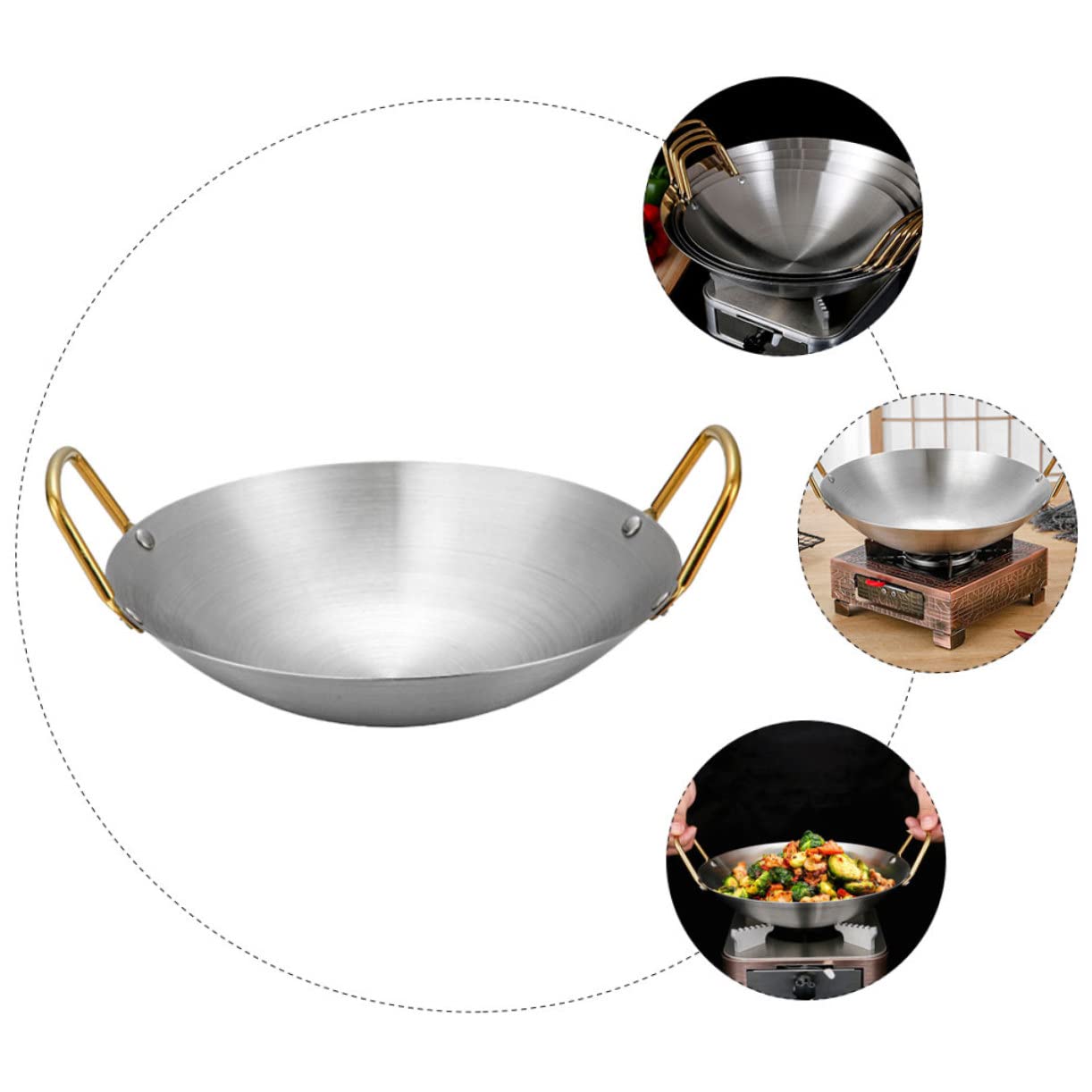 DOITOOL 1pc Stainless Steel Double Ear Pot - 5QT Kitchen Stockpot for Cooking, Soup, Wax Melting & More - Durable Home Cooking Pot for Household, Restaurant & DIY Projects