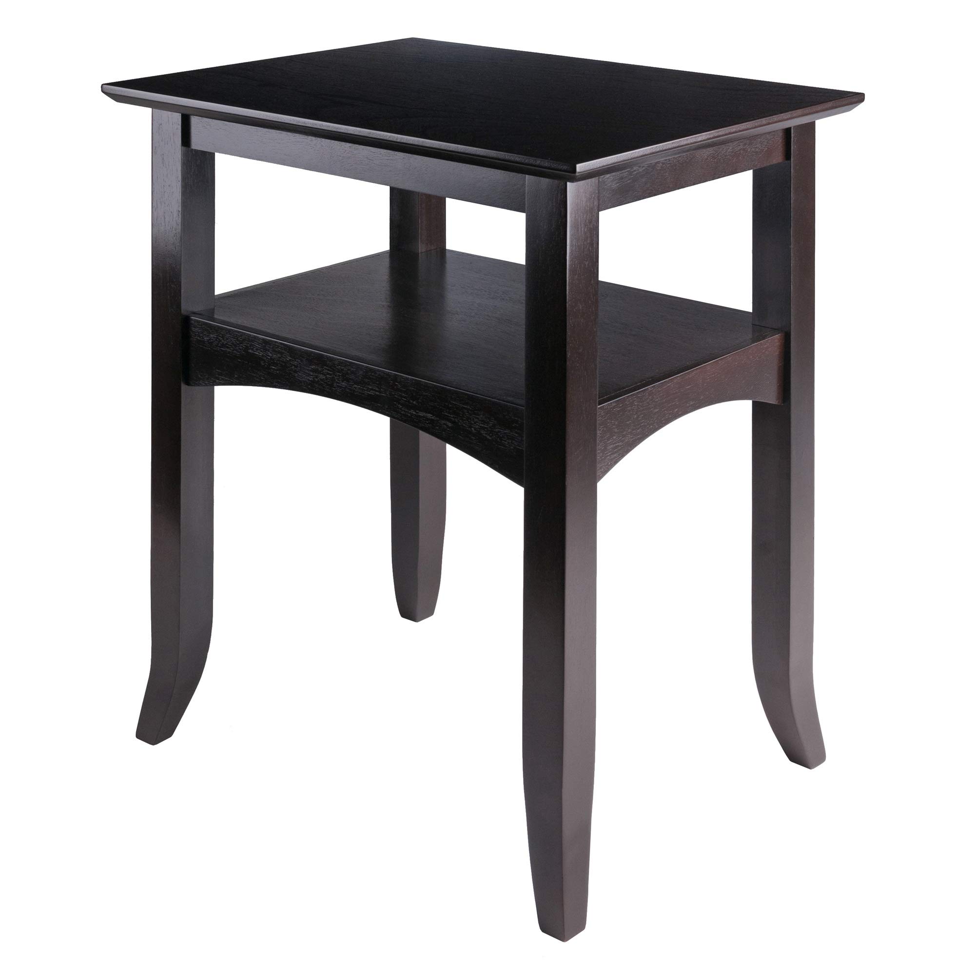 Ergode Wood Camden End Table - Solid Wood Coffee Table with Flared Legs & Storage Shelf, Easy Assembly - 22.4