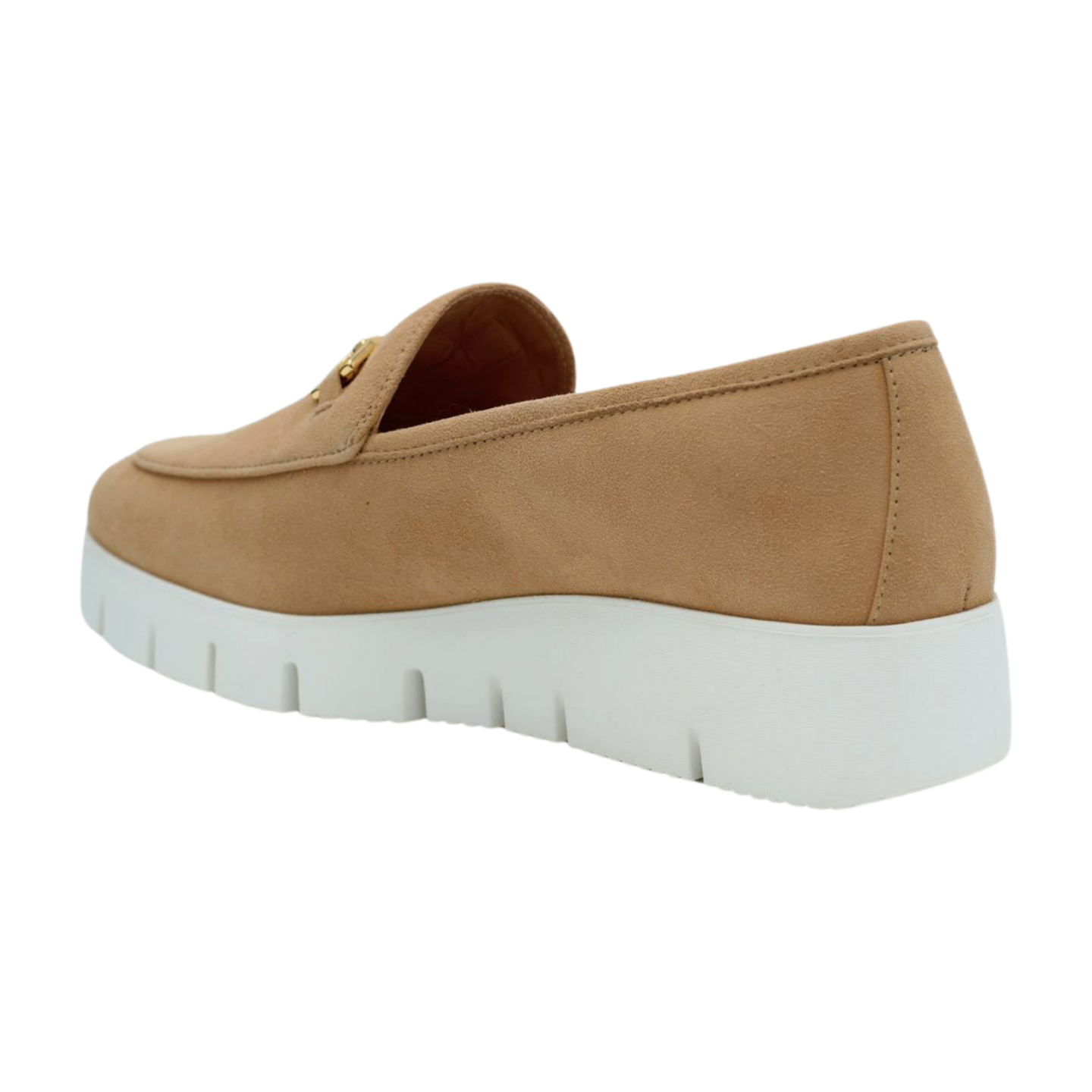 UNISA Women's Camel Suede Wedge Loafers - Comfortable Slip-On Shoes for Casual & Office Wear | Perfect for Work, Travel & Everyday Outfits