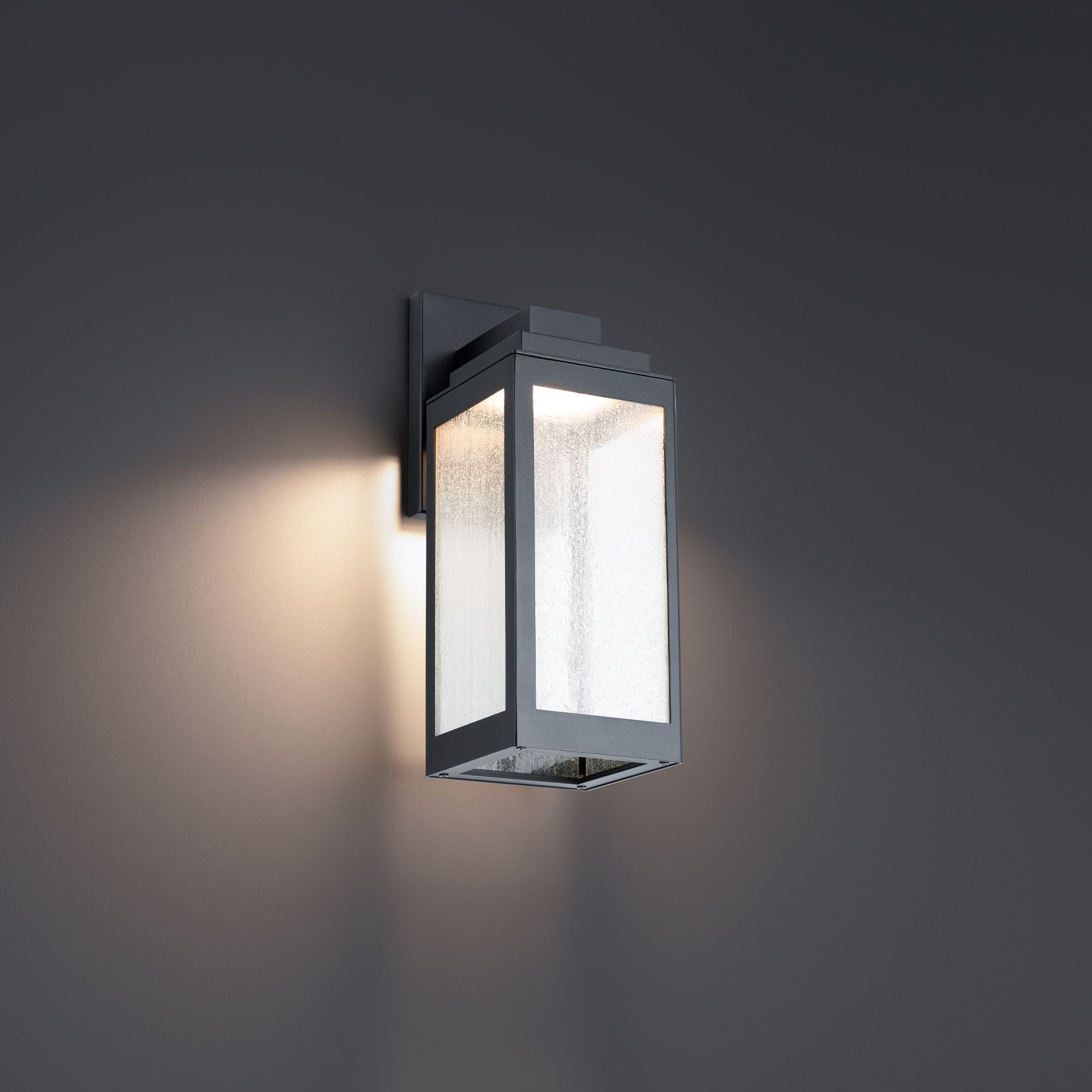 AMHERST 14 Inch LED Outdoor Wall Lantern - 3000K Warm White Light - Weatherproof Black Finish - Perfect for Porch, Patio, and Garden Lighting