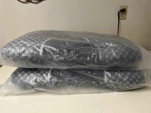 2 Pack Orthopedic Bed Pillows for Neck Pain Relief - Contoured Ergonomic Cervical Support Pillow Set for Side, Back & Stomach Sleepers - Ideal for Home, Travel & Office Use