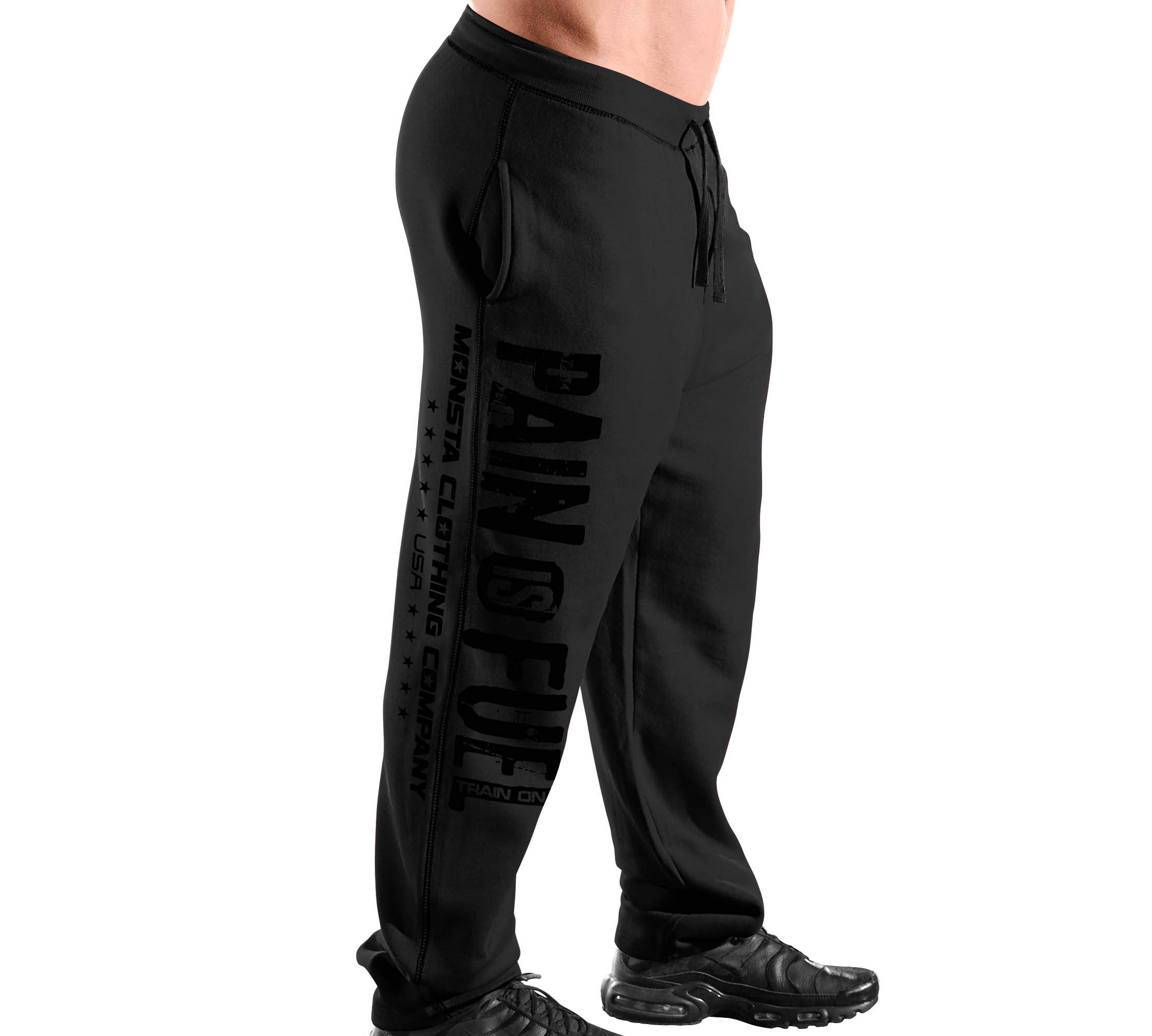 Men's Workout Sweatpants - Monsta-Pain is Fuel Fitness Joggers for Gym & Training | Comfortable Training Pants for Running, Weightlifting & Active Lifestyle