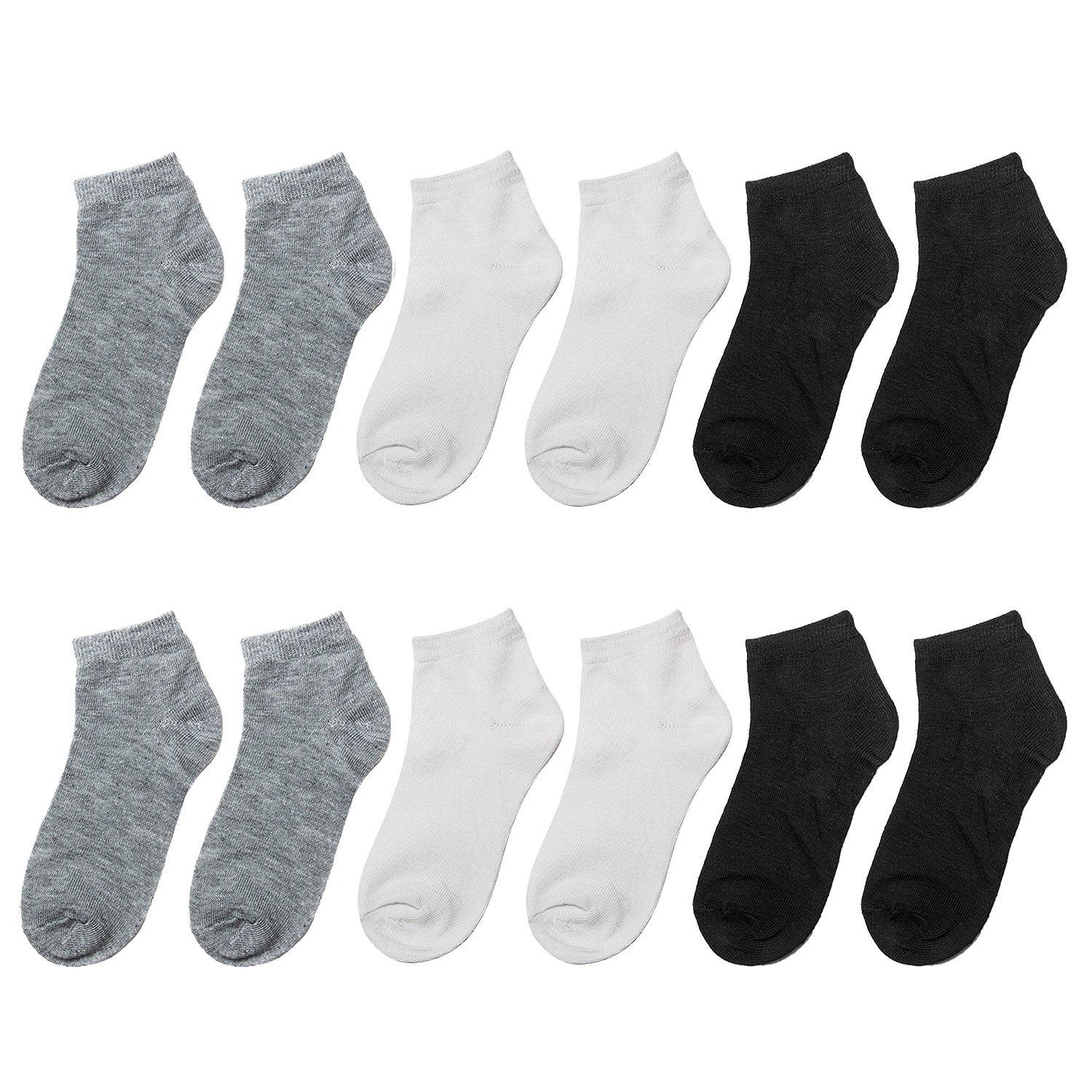 Falari 12 Pairs Girls Cotton Ankle Socks for Toddlers & Kids - Soft Breathable School Uniform Socks for Daily Wear, Playtime & Outfits