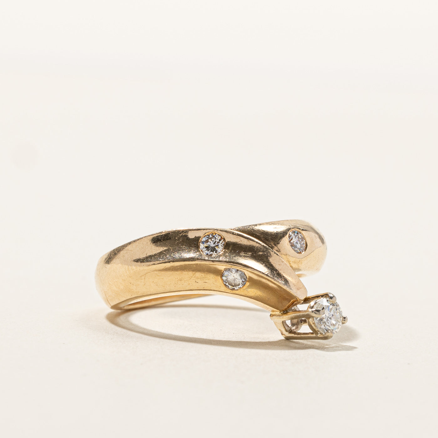 0.36ctw Bypass Diamond Ring - Size 9 | Elegant Wedding Band, Anniversary Gift for Her | Perfect for Engagement, Proposal & Special Occasions