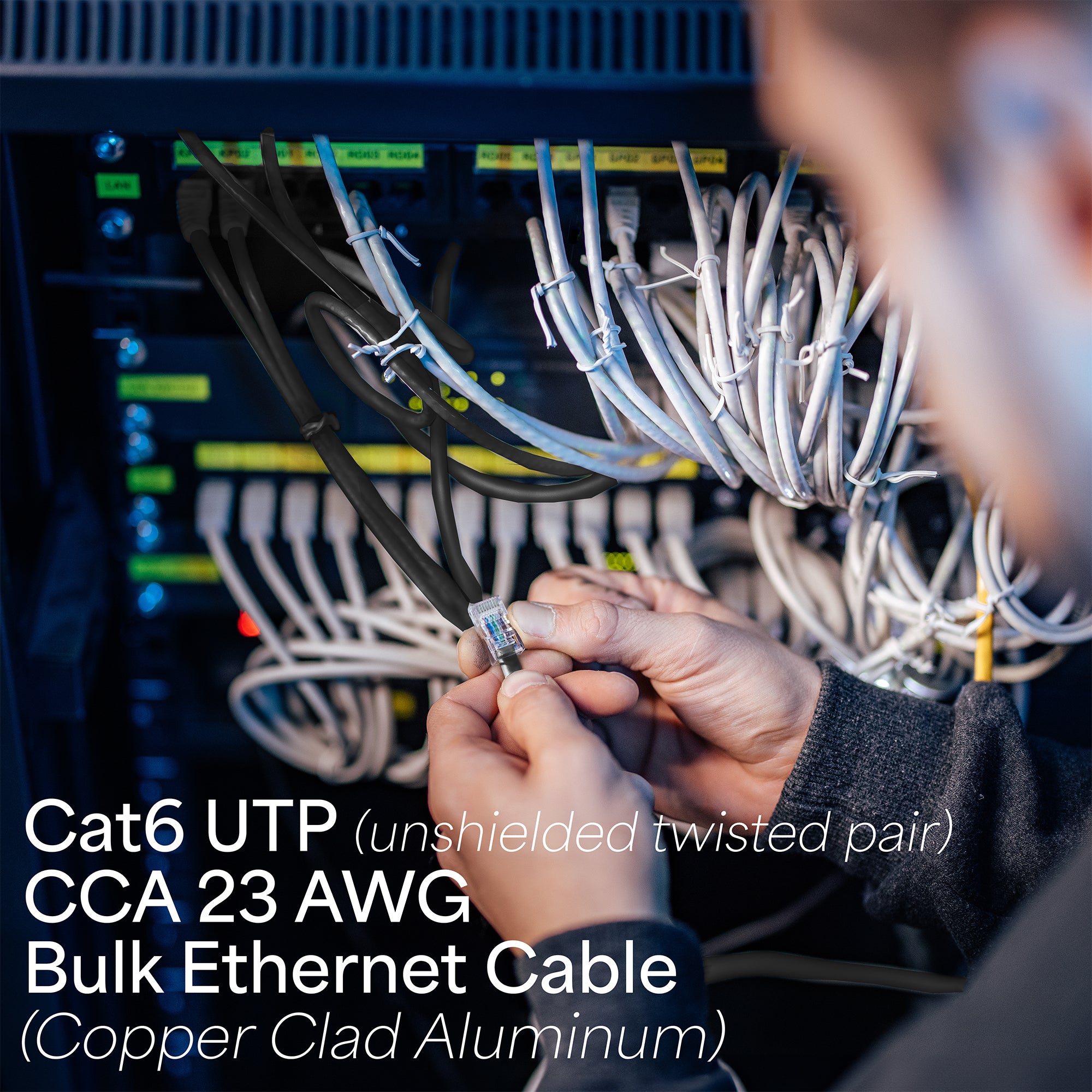 Premium 1000ft Cat6 Ethernet Cable - Black, High-Speed Internet Network Cable for Home, Office & Gaming Setup - Bulk LAN Cable for Routers, Modems, PCs & Smart Devices