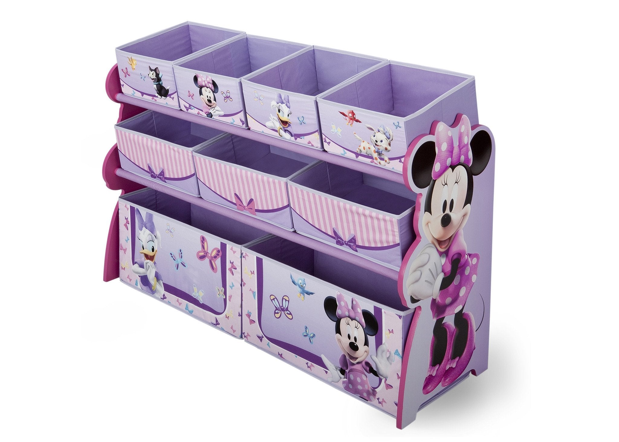 Minnie Mouse Deluxe Multi-Bin Toy Organizer - Kids Room Storage Solution for Toys, Books & Crafts | Perfect for Playrooms, Bedrooms & Daycares