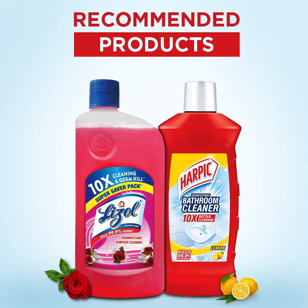 Harpic Lemon Bathroom Cleaner Liquid - 500ml & Toilet Cleaner (200ml) - Powerful Stain Removal for Toilets, Sinks & Tiles - Fresh Lemon Scent for Sparkling Clean Bathrooms