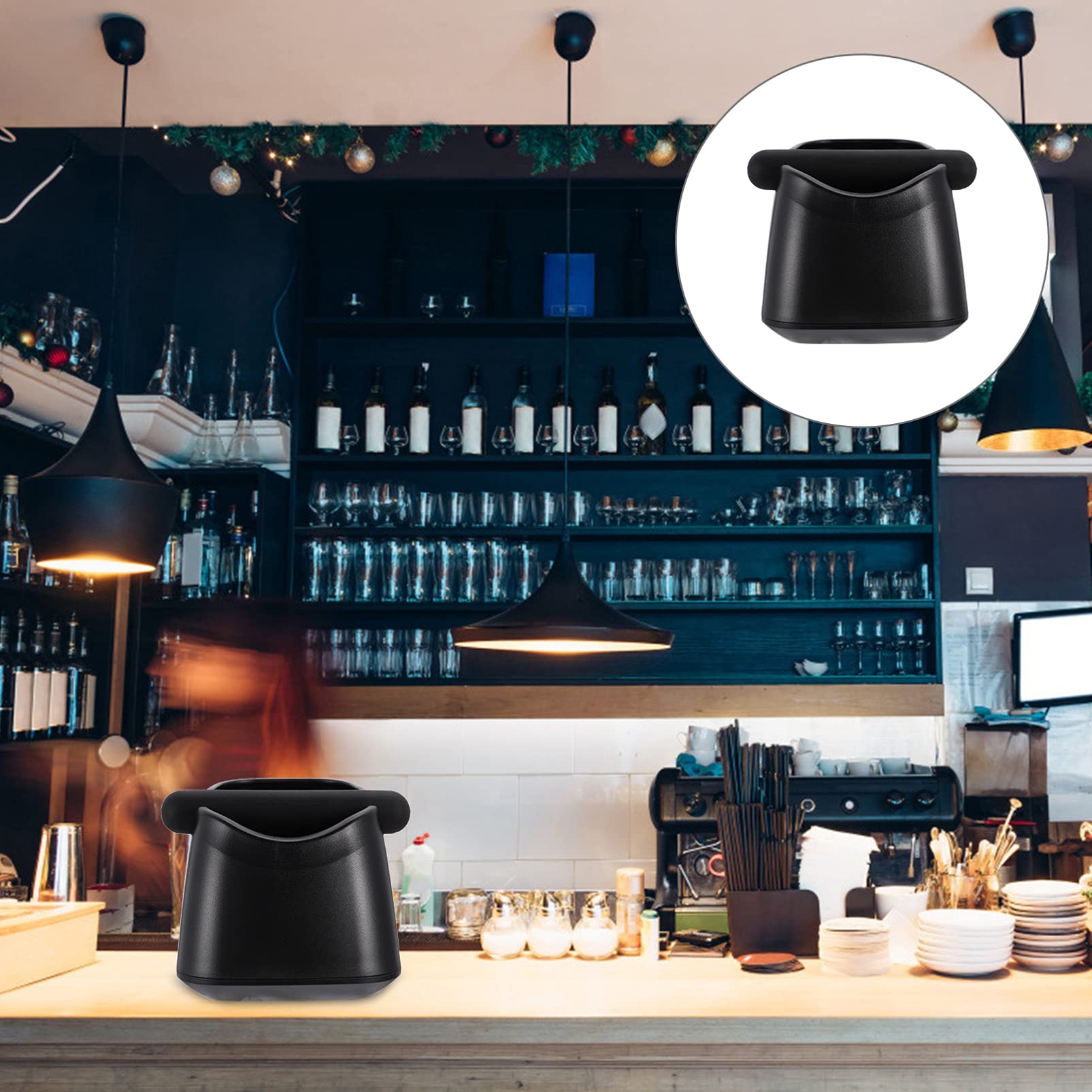 Cabilock 1-Piece Plastic Coffee Grounds Container - Espresso Grinds Waste Bin for Coffee Machines & Makers - Compact Coffee Grounds Bucket for Easy Disposal - Perfect for Home, Office & Cafe Use