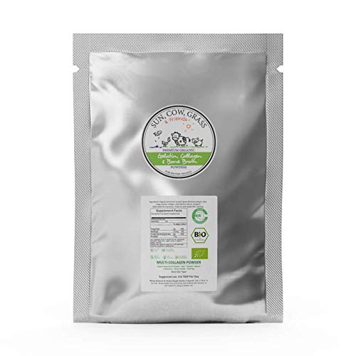 Organic Multi Collagen Protein Powder - Grass-Fed, Non-GMO, Keto Friendly (1lb/453g) for Muscle Recovery, Skin Health & Joint Support