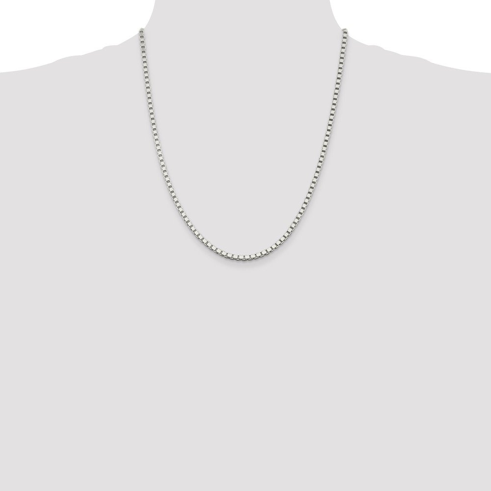 925 Sterling Silver 3mm Box Chain Necklace with Lobster Clasp - Durable & Hypoallergenic Jewelry for Women & Men, Perfect for Everyday Wear, Gifts & Special Occasions