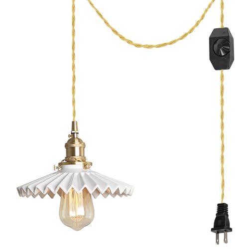 White Plug-in Pendant light