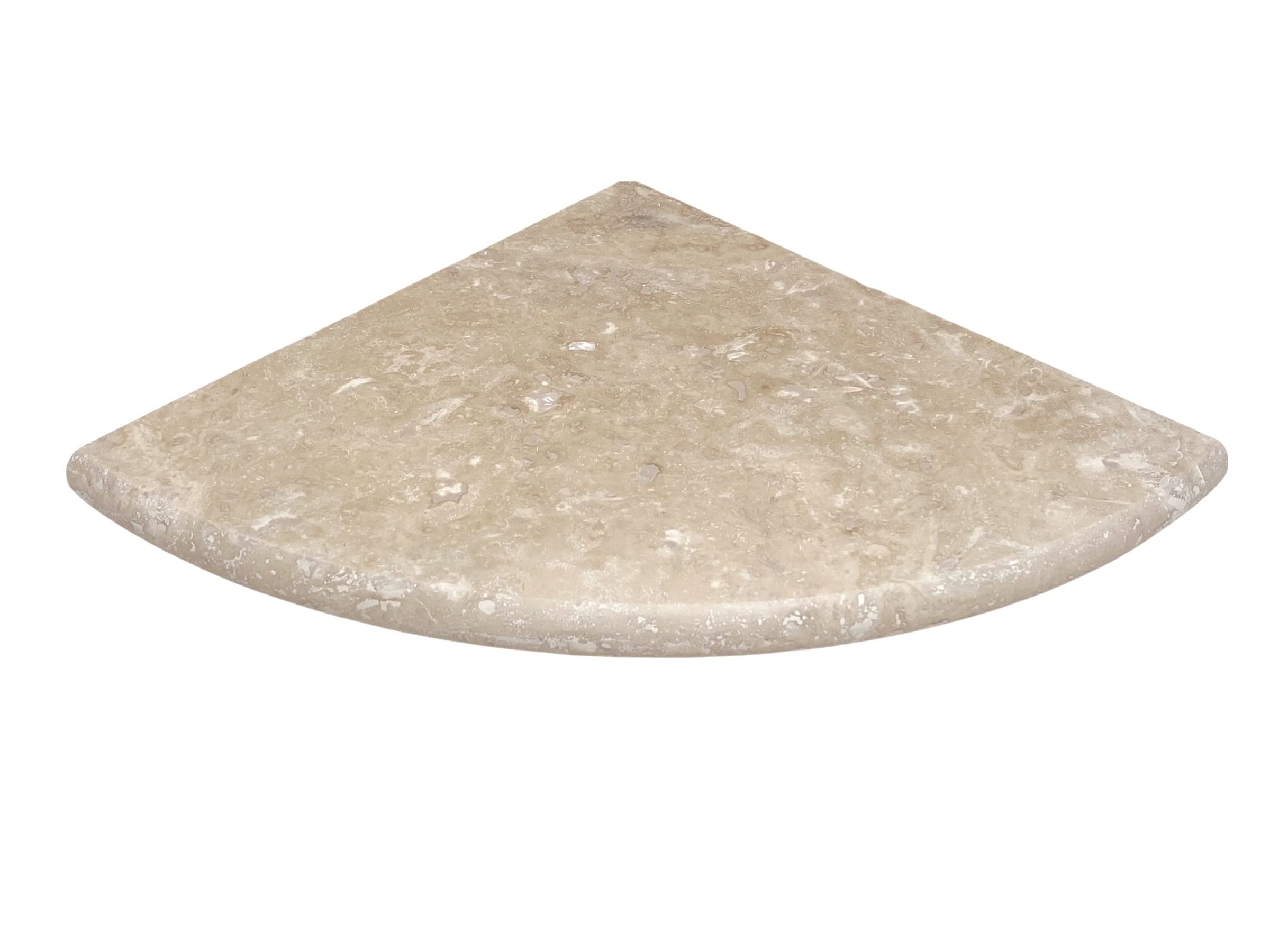 Premium Quality Durango Cream Filled & Honed Ivory Light Travertine Corner Shelf - 9 Inch Bathroom Storage Shelf for Shower, Kitchen, Living Room Decor