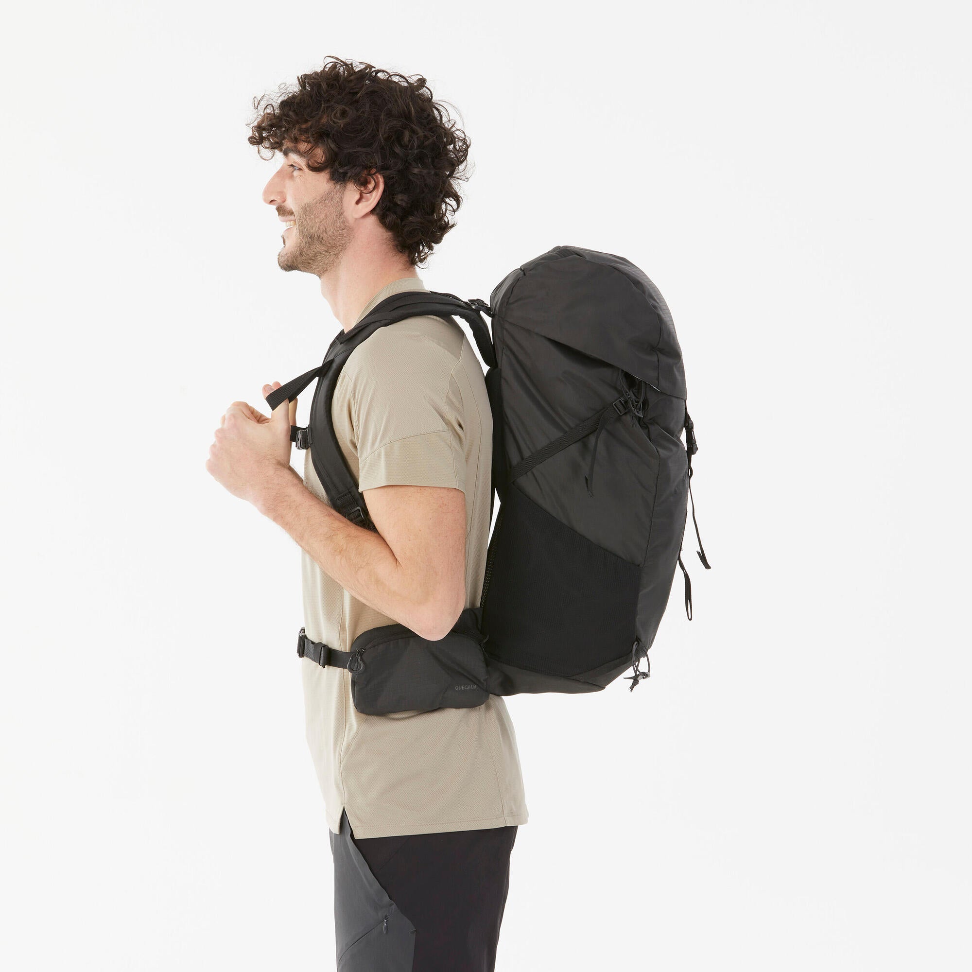 Quechua MH100 35L Lightweight Hiking Backpack for Men & Women - Water-Resistant Daypack for Outdoor Adventures, Camping, and Travel