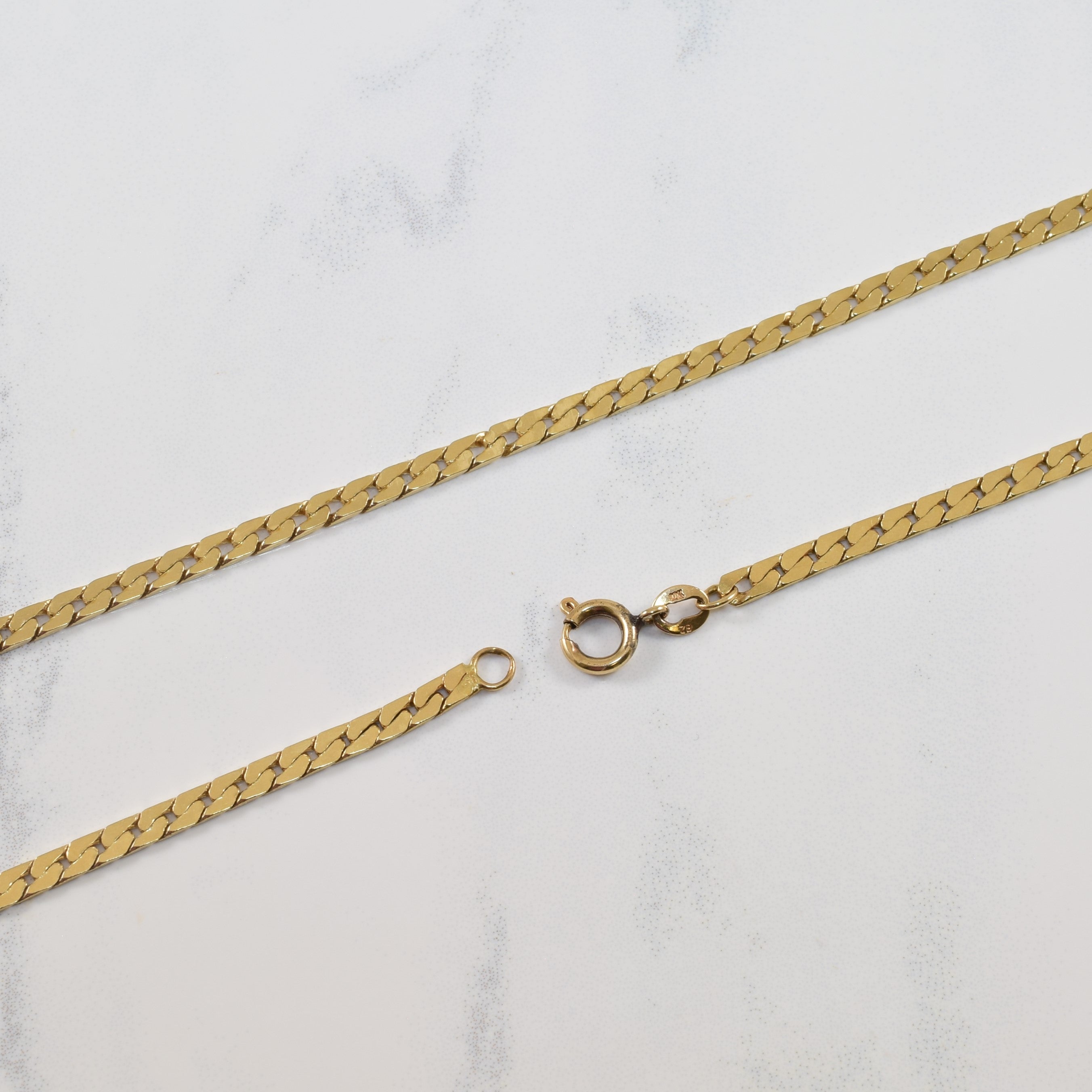 10K Yellow Gold Curb Chain Necklace 22