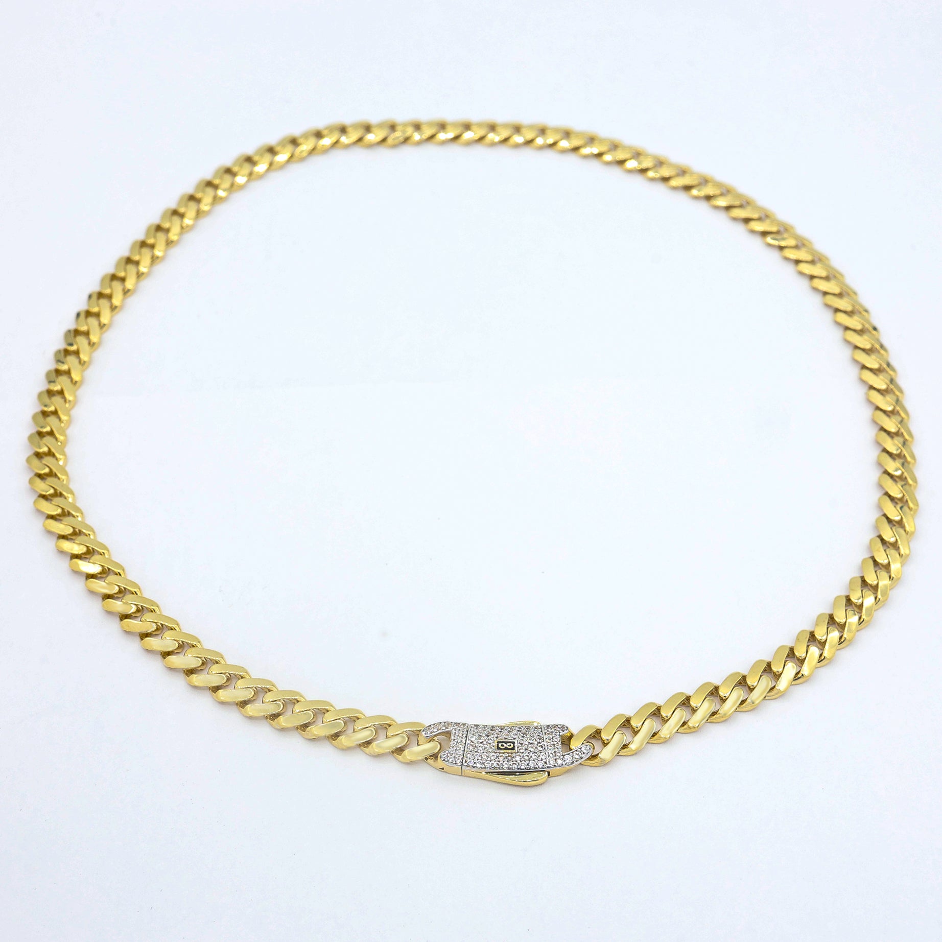 14K Hollow Cuban Monaci Chain Necklace - 7MM Width, 20 Inches Length - Gold Plated Jewelry for Men & Women - Perfect for Layering, Gifts & Everyday Wear