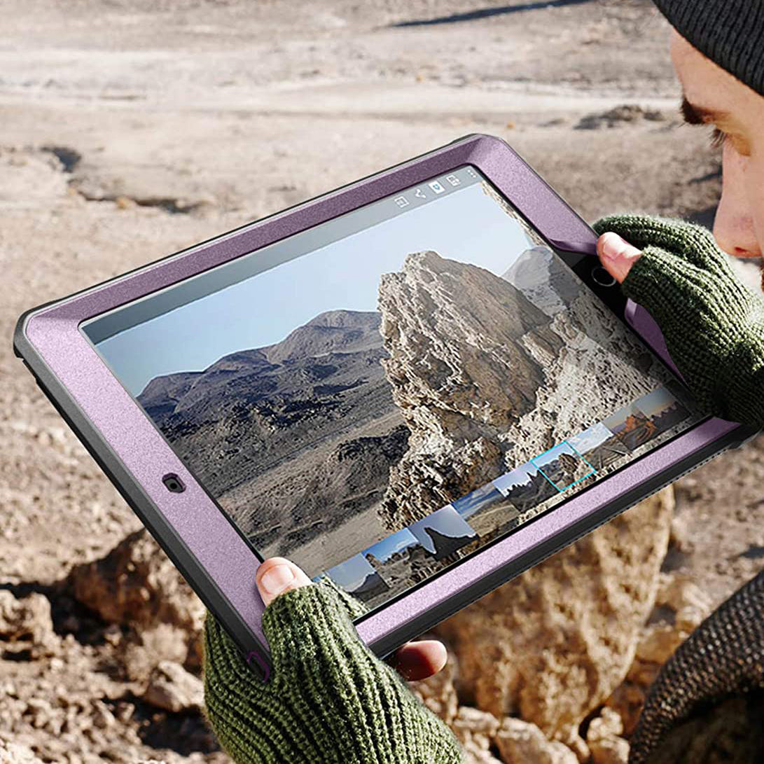 iPad 10.2 Inch Unicorn Beetle PRO Rugged Case - Shockproof Protective Cover with Built-in Screen Protector (Metallic Purple) - Perfect for Outdoor Adventures, Construction Work & Extreme Sports
