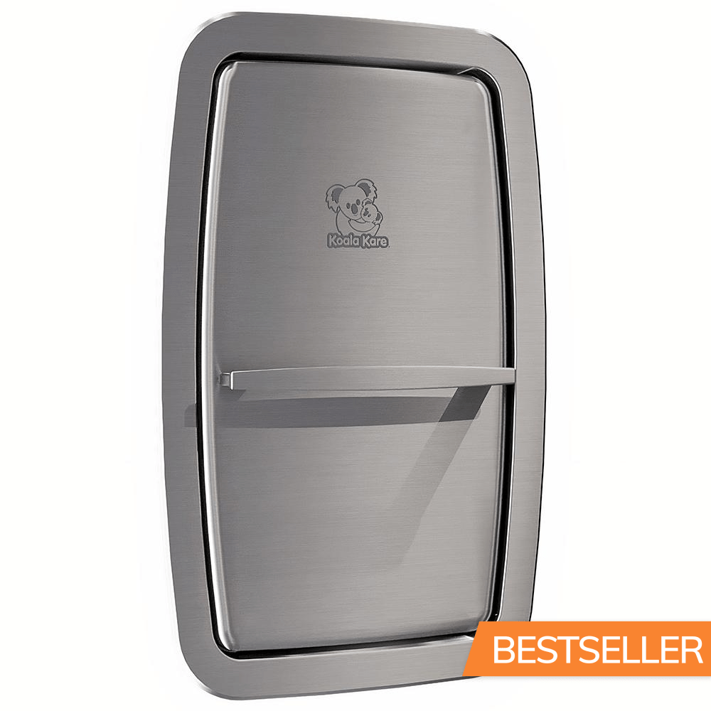 Koala Kare KB311 Stainless Steel Vertical Baby Changing Station - Recessed Mount Diaper Table for Commercial Restrooms & Public Spaces