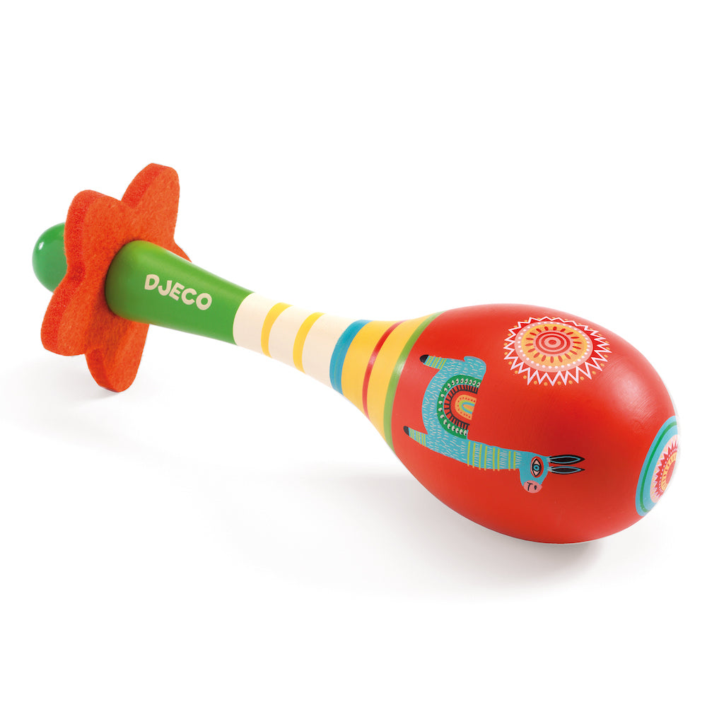 Djeco Wooden Maracas - Handcrafted Musical Shakers for Kids & Toddlers - Perfect for Early Childhood Music Education & Playtime Fun