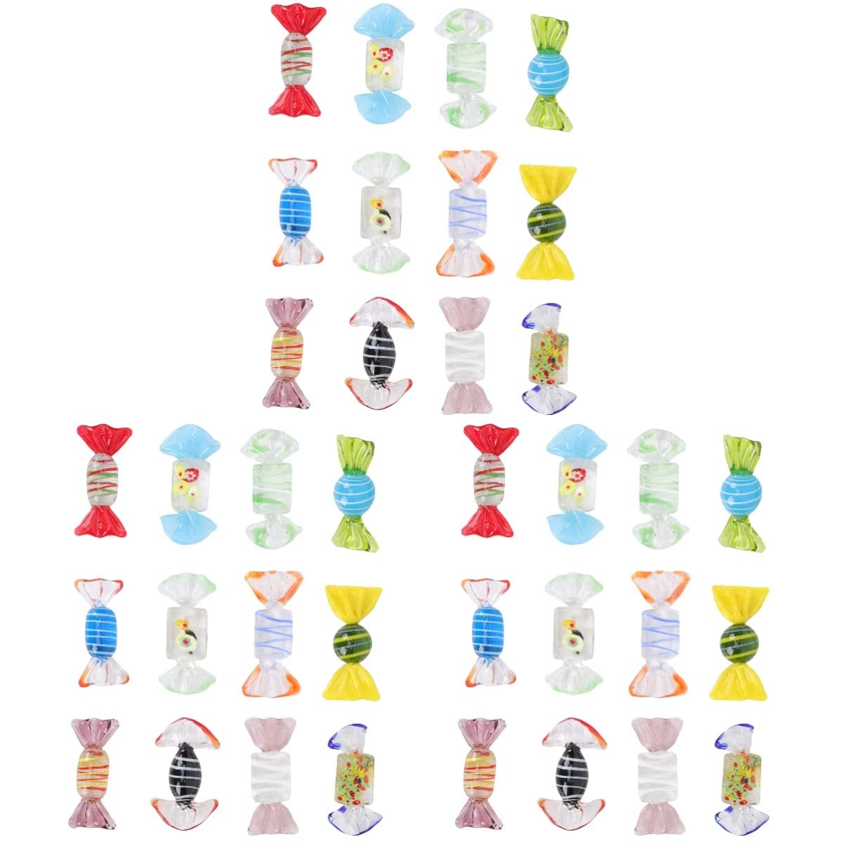 36 Pcs Glass Candy Decorations - Fake Sweets Ornaments, Artificial Candy Models for Vintage Dessert Displays, Party & Wedding Centerpieces, Cake Toppers, and Home Decor