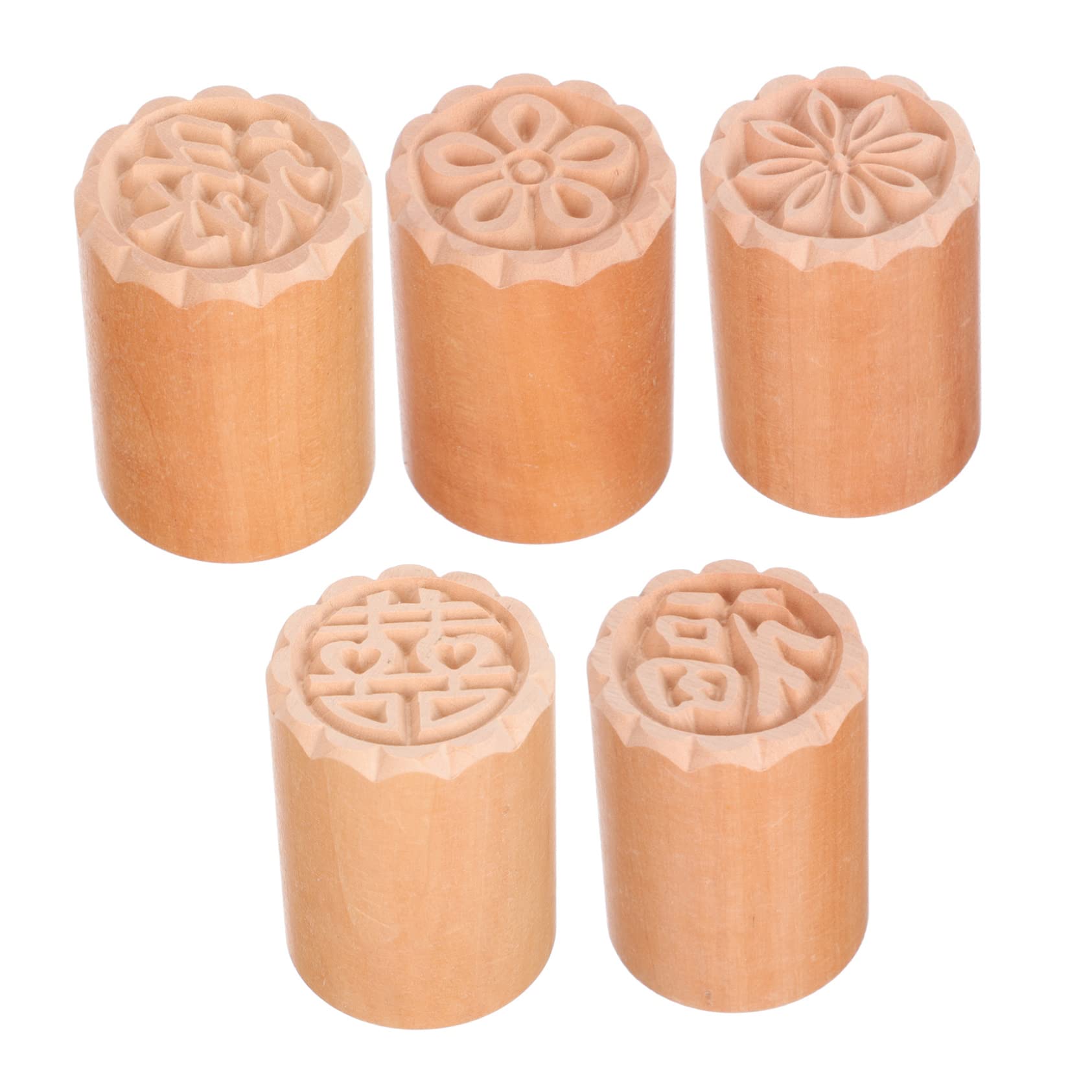 Japanese Sushi Stamp Chocolate Candy Molds - 5pcs Wooden Cookie Cutters for DIY Dessert Decorating, Biscuit Printing, Moon Cake Making - Perfect for Sushi-Themed Parties, Baking Gifts & Asian Dessert Crafts