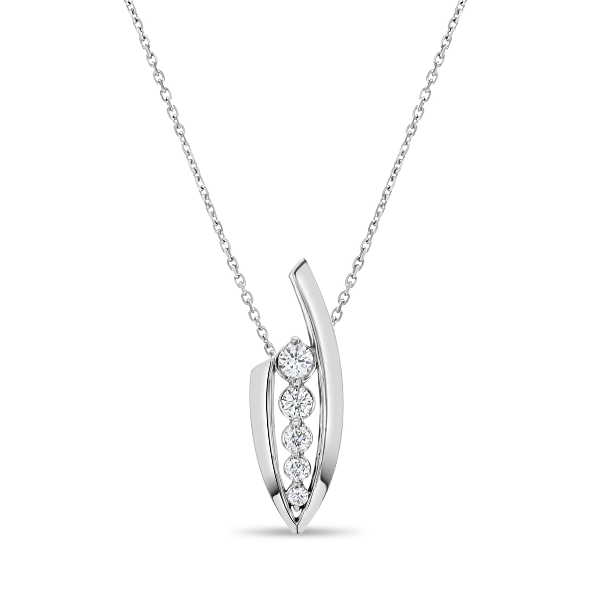 14K White Gold Diamond Necklace - 0.54cttw Elegant Statement Jewelry for Women | Perfect for Weddings, Anniversaries & Special Occasions