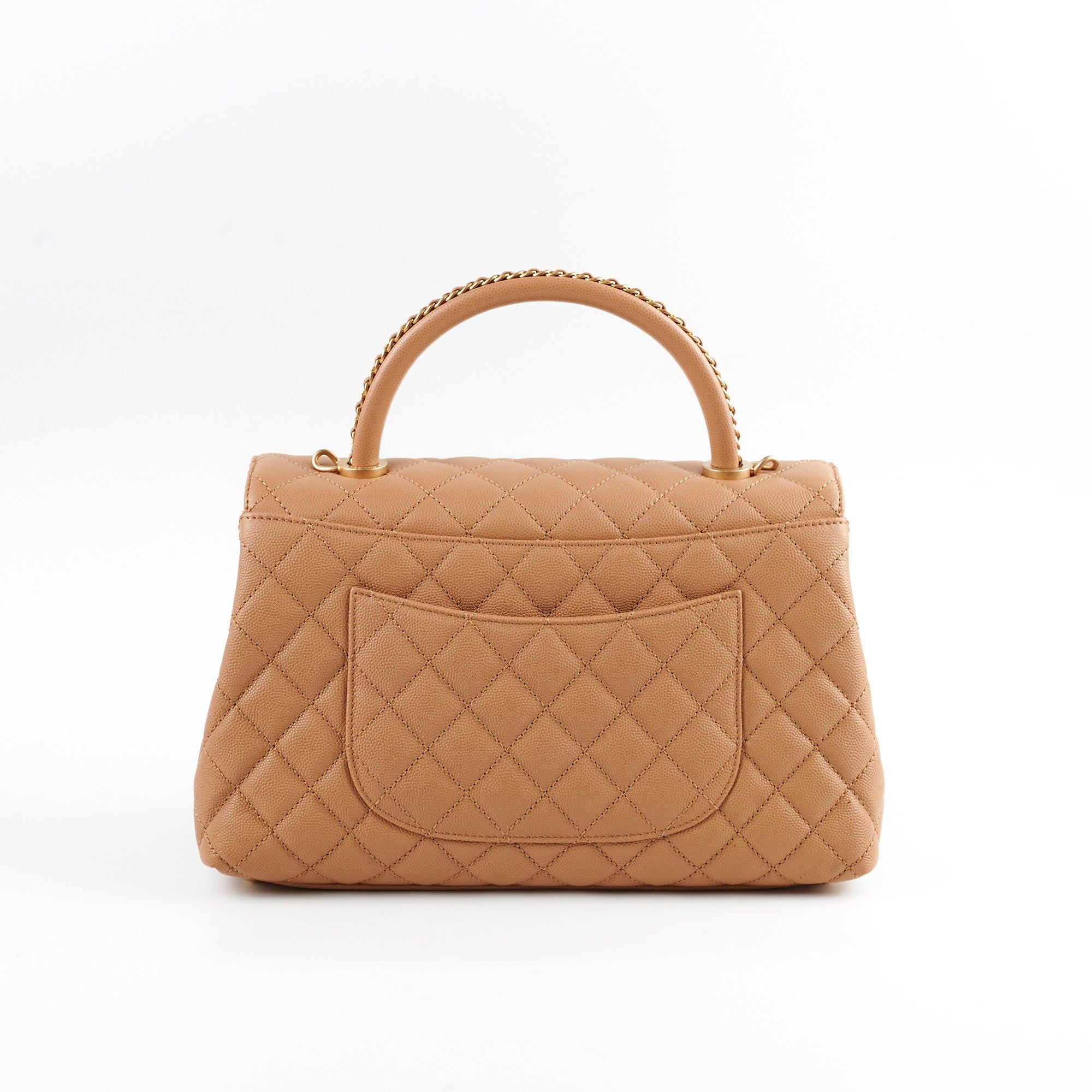 Chanel Medium Caviar Coco Handle Bag in Dark Beige - Luxury Designer Handbag for Women, Perfect for Work, Parties & Special Occasions