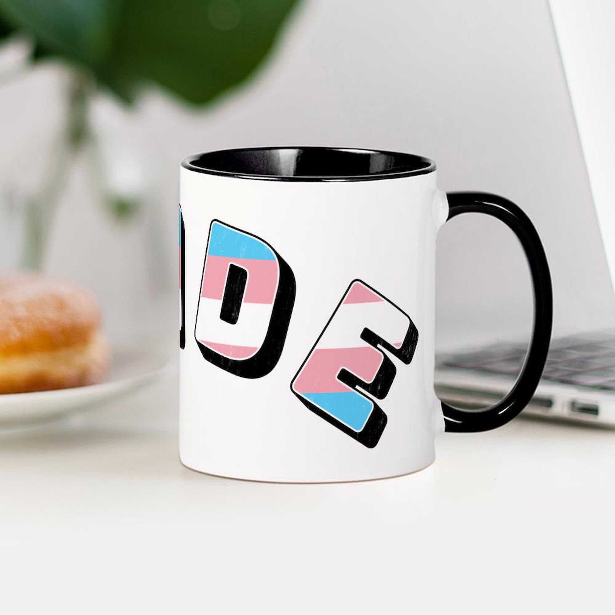Trans Pride 11 oz Ceramic Coffee Mug (325 ml) - LGBTQ+ Rainbow Themed Cup for Hot & Cold Drinks - Perfect for Home, Office, or Pride Events