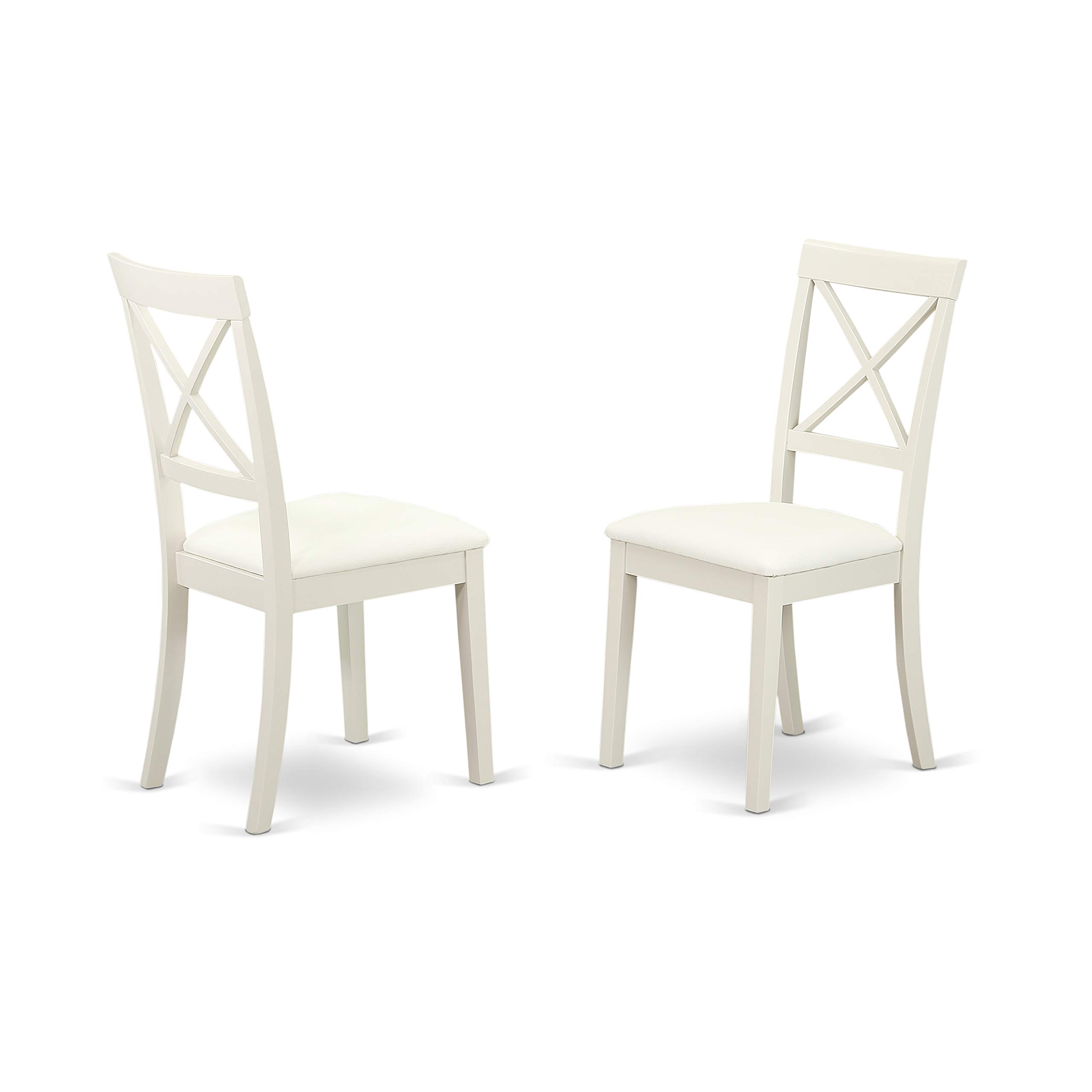 East West Furniture SUBO3-LWH-LC 3-Piece Round Dining Set with Drop Leaf Table & 2 Faux Leather Chairs, 42x42 Inch, Linen White – Perfect for Small Spaces, Breakfast Nooks & Cozy Apartments