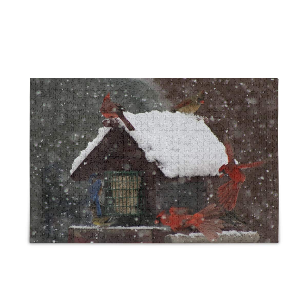 500-Piece Cardinal Bird Snow Jigsaw Puzzle for Adults & Teens – Challenging & Educational Family Puzzle Game with Mesh Storage Bag – Perfect for Relaxation, Brain Training & Family Bonding Activities