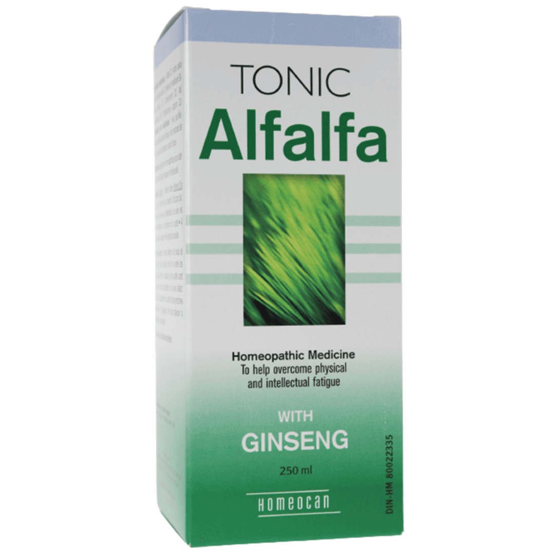 Homeocan Alfalfa Tonic with Ginseng - 250mL Herbal Supplement for Energy & Vitality - Natural Immune Support for Adults - Perfect for Daily Wellness & Fatigue Relief