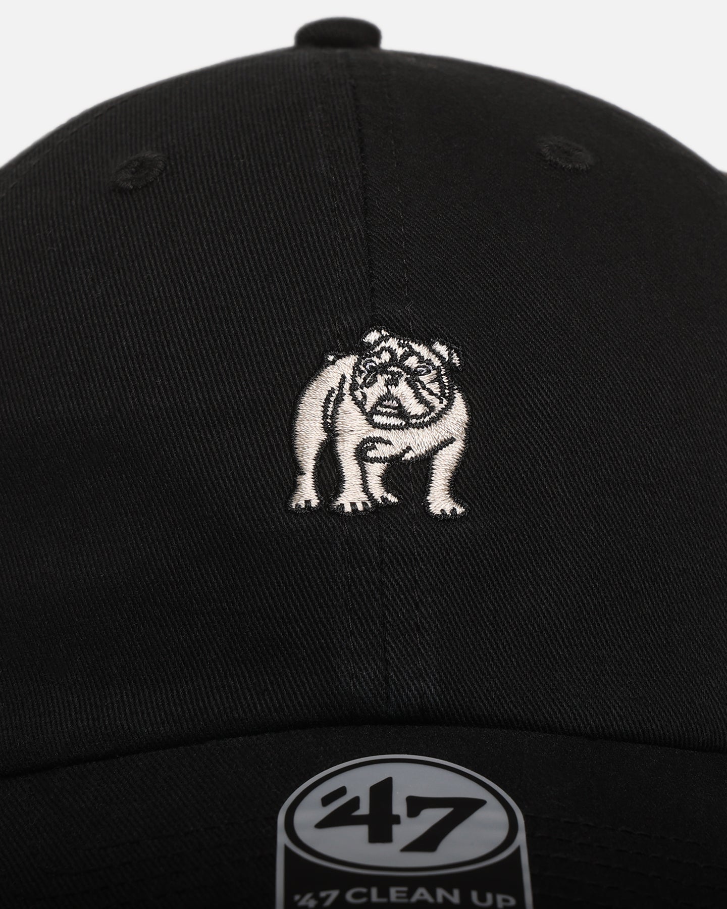 47 Brand Bulldog 'Dog Collection' 47 Clean Up Strapback Black Hat - Adjustable Snapback Cap for Men & Women - Perfect for Casual Wear, Sports, and Outdoor Activities