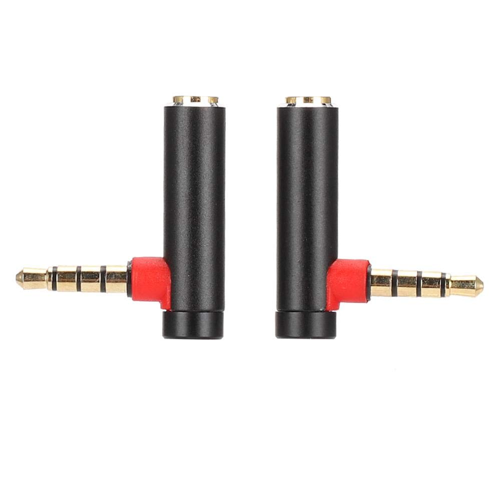 2PCS 3.5mm Male to Female Audio Adapter - 90 Degree Right Angle Stereo Headphone Jack Connector for iPhone, Samsung, PC, Laptop - Perfect for Gaming Headsets, Car Audio & Home Theater Systems