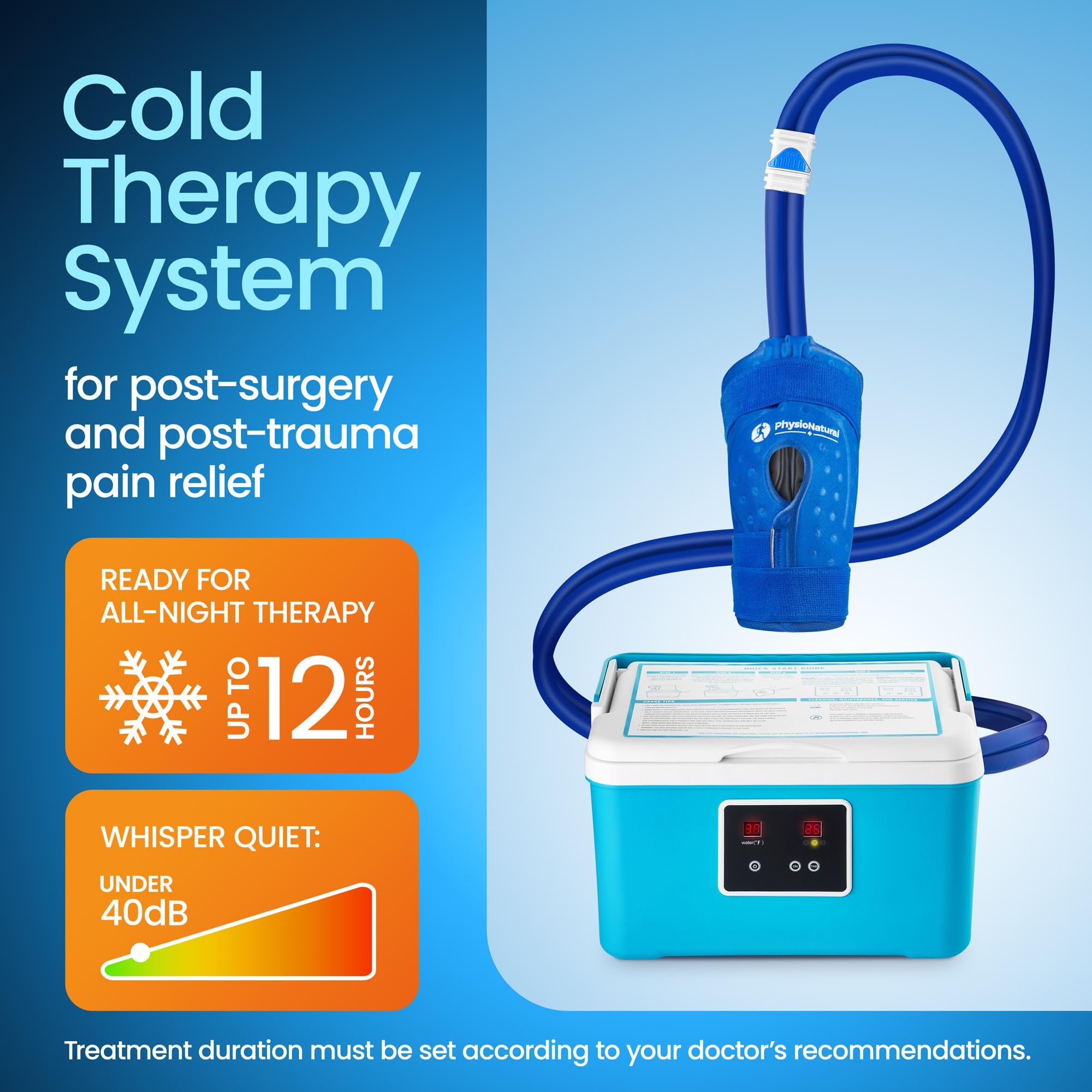 Cold Therapy Machine for Knee Pain Relief – Cryotherapy Freeze Kit System with Adjustable Knee Pad & Digital Timer – Post-Surgery Recovery, ACL/MCL Injury, Swelling & Sprain Treatment – Ideal for Athletes, Post-Op Care & Joint Pain Management